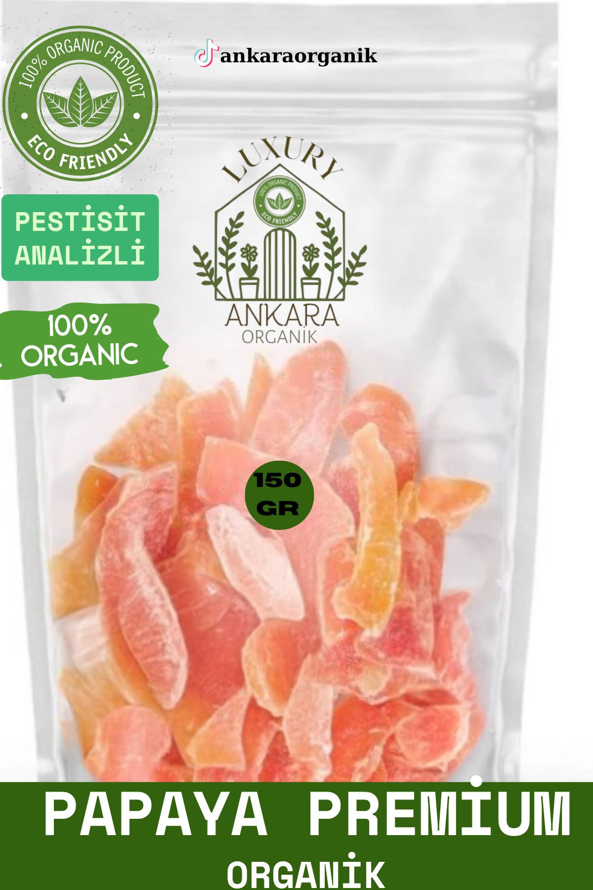 Ankara Organik Papaya Meyve Kurusu Organik 150GR