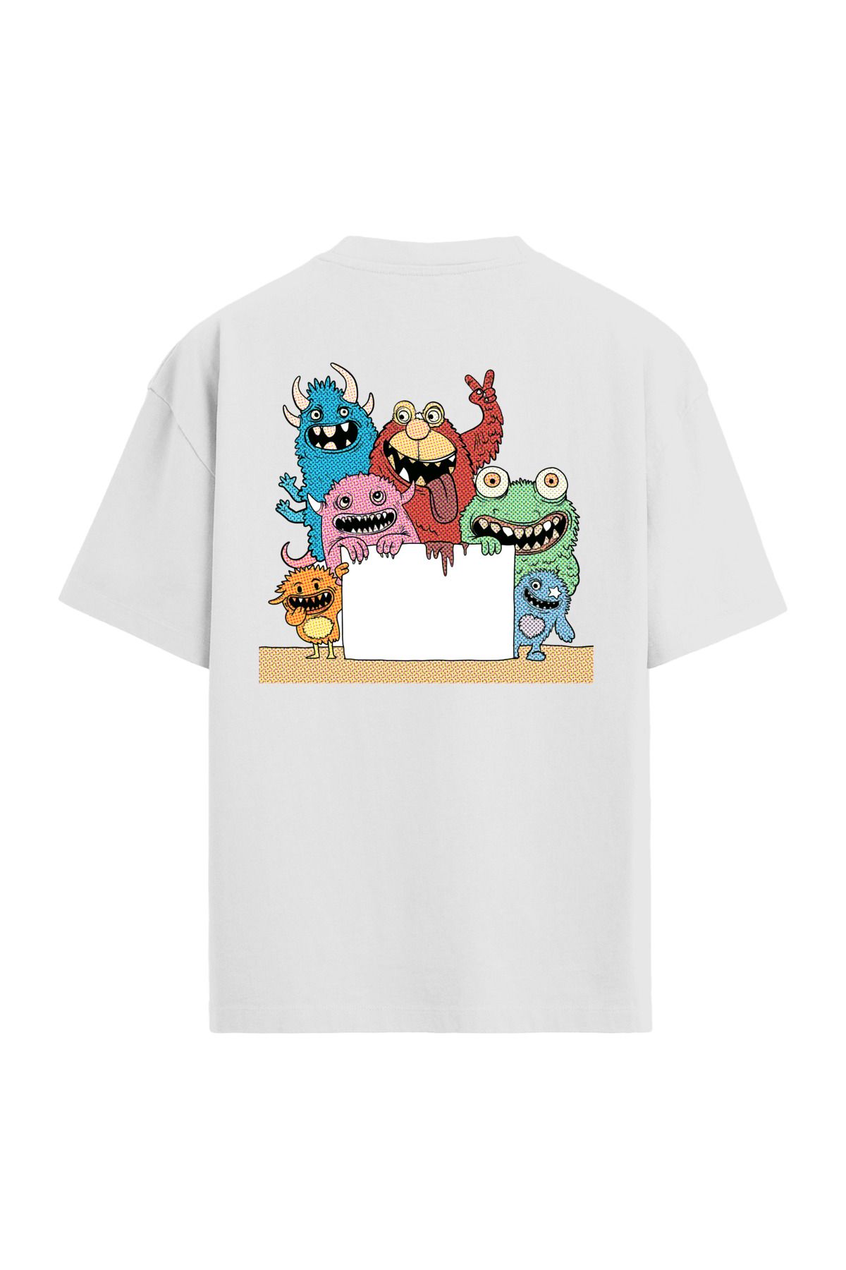 Colermi Komik Canavarlar Sırt Baskılı Oversize T-Shirt