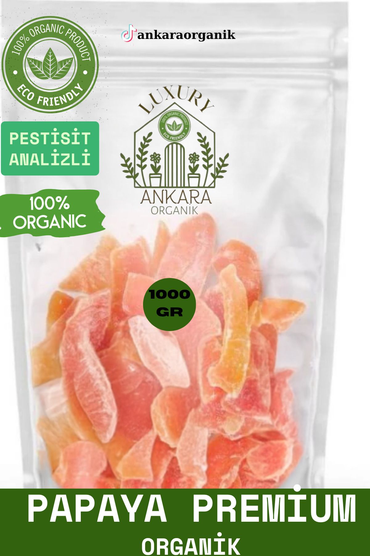 Ankara Organik Papaya Meyve Kurusu Organik 1000GR