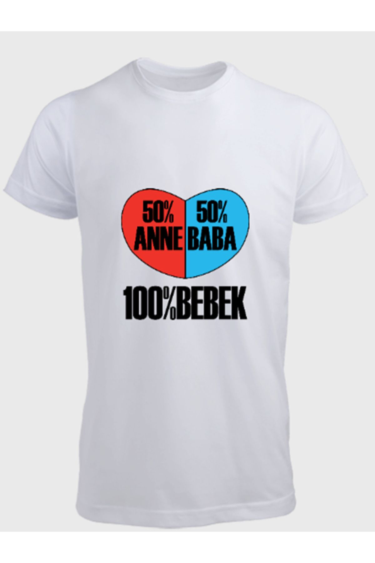 Ayka Unisex Erkek/Kadın Kişiye Özel HAMİLE Baskılı Pamuklu Bisiklet Yaka T-Shirt