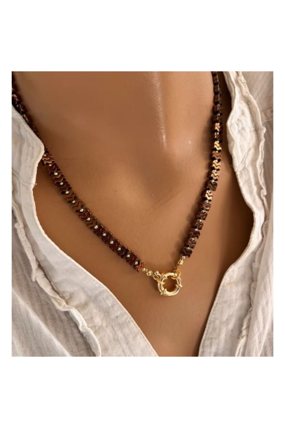 Home Ebruli Bronz Hematit Kolye