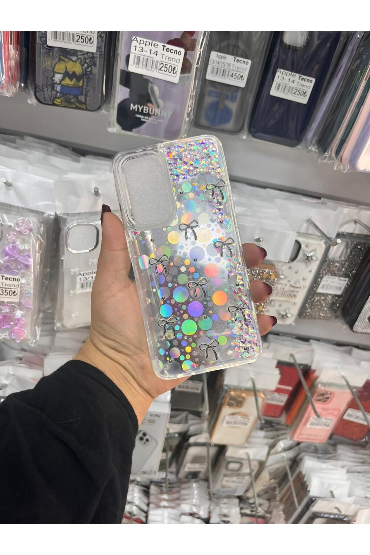 TECNOTREND Galaxy A36/ A56 sıvı parıltılı Hologramlı şeffaf silikon kılıf