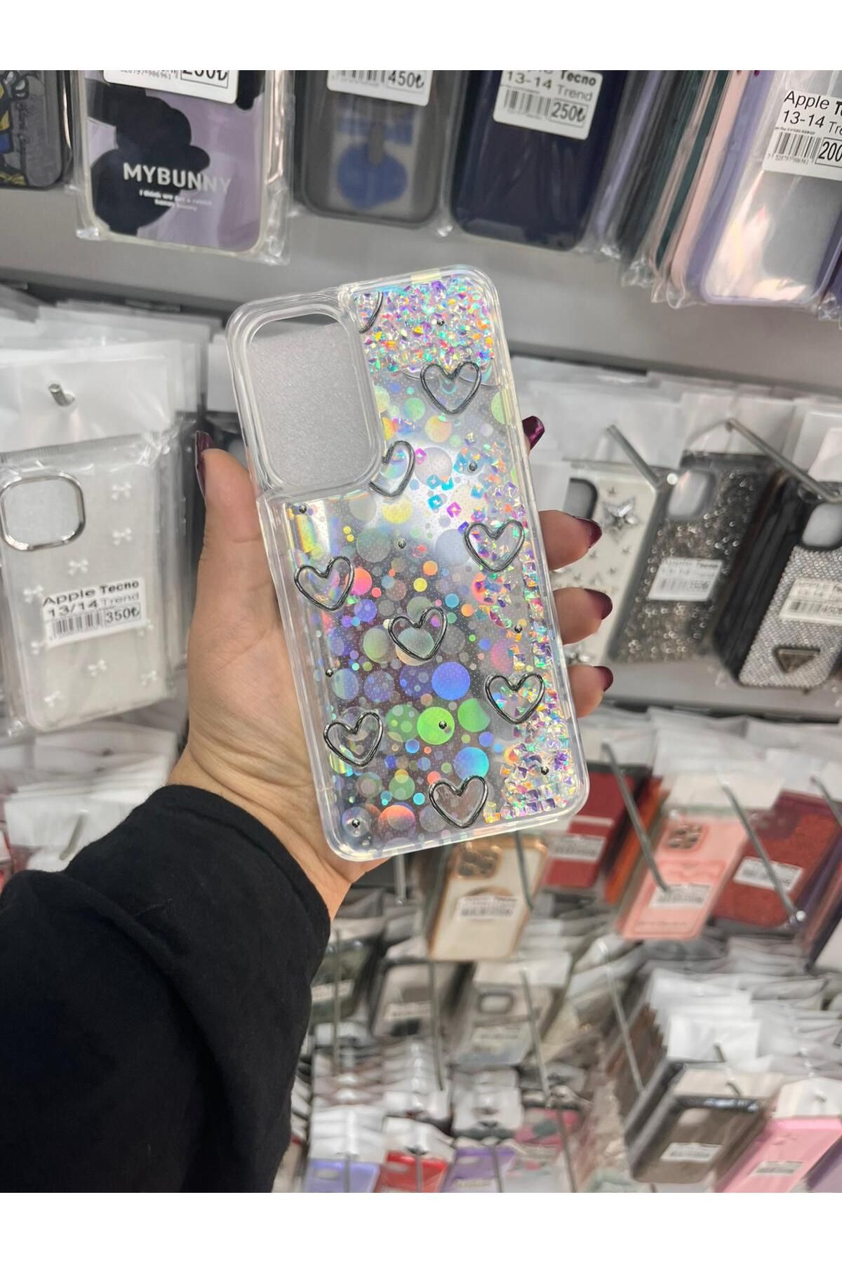 TECNOTREND Galaxy A36/ A56 sıvı parıltılı Hologramlı şeffaf silikon kılıf