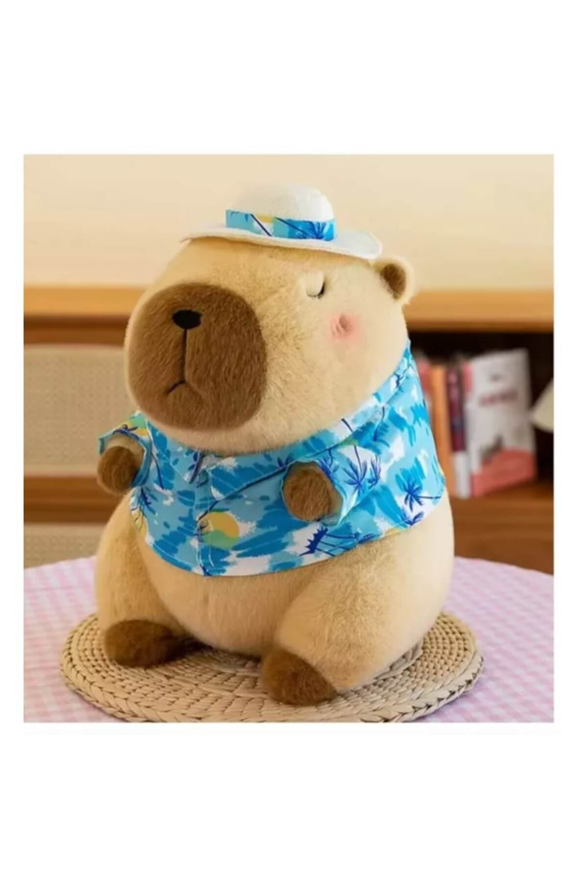 victiny-Plush Toy Capybara with Blanket and Shirt with Hat VICTINY ® Brown 45 / 50 cm 3
