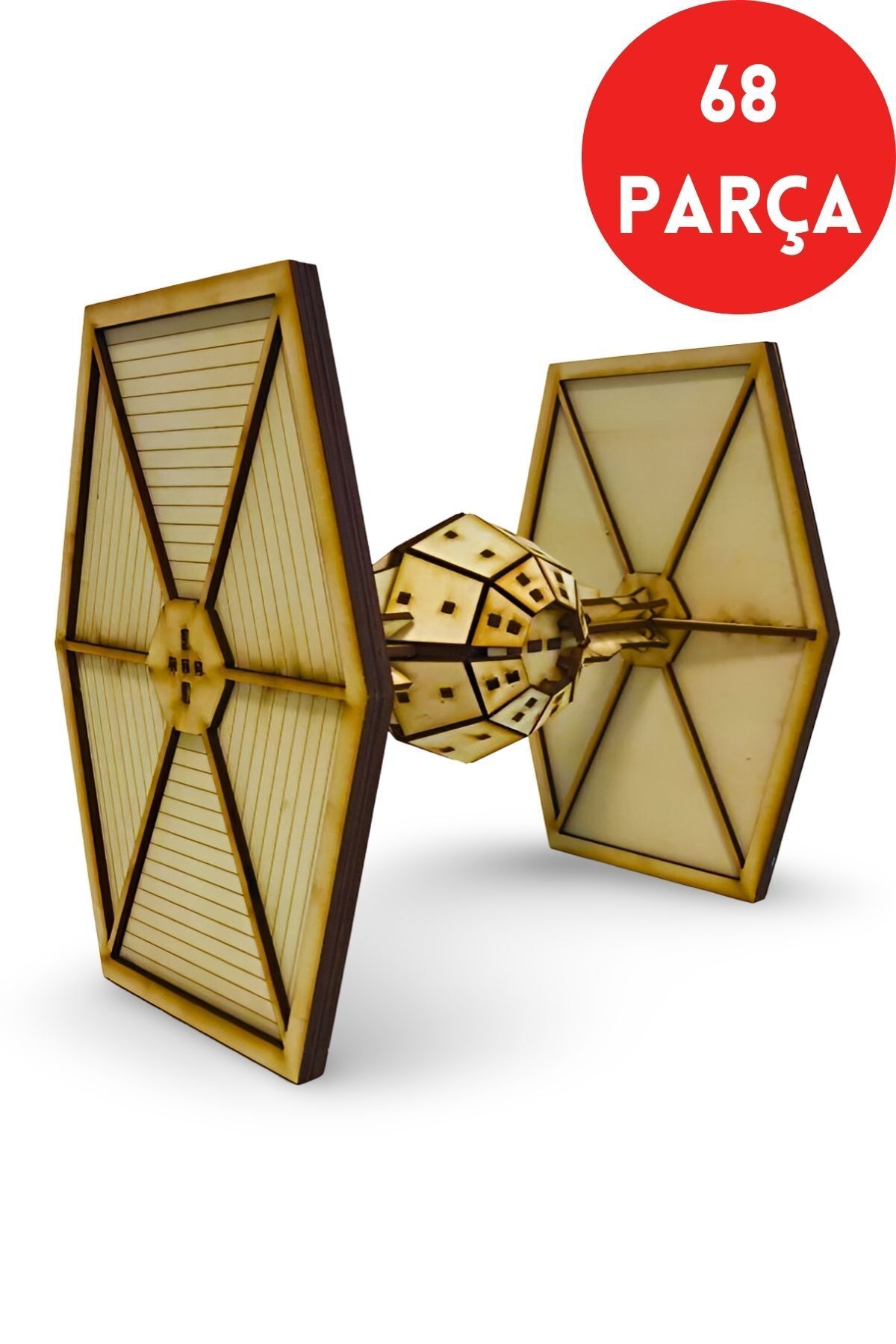 ALGWOOD Ahşap TIE Fighter Maketi - 3D Ahşap Kit - Dekoratif Sci-Fi Uzay Aracı Maketi