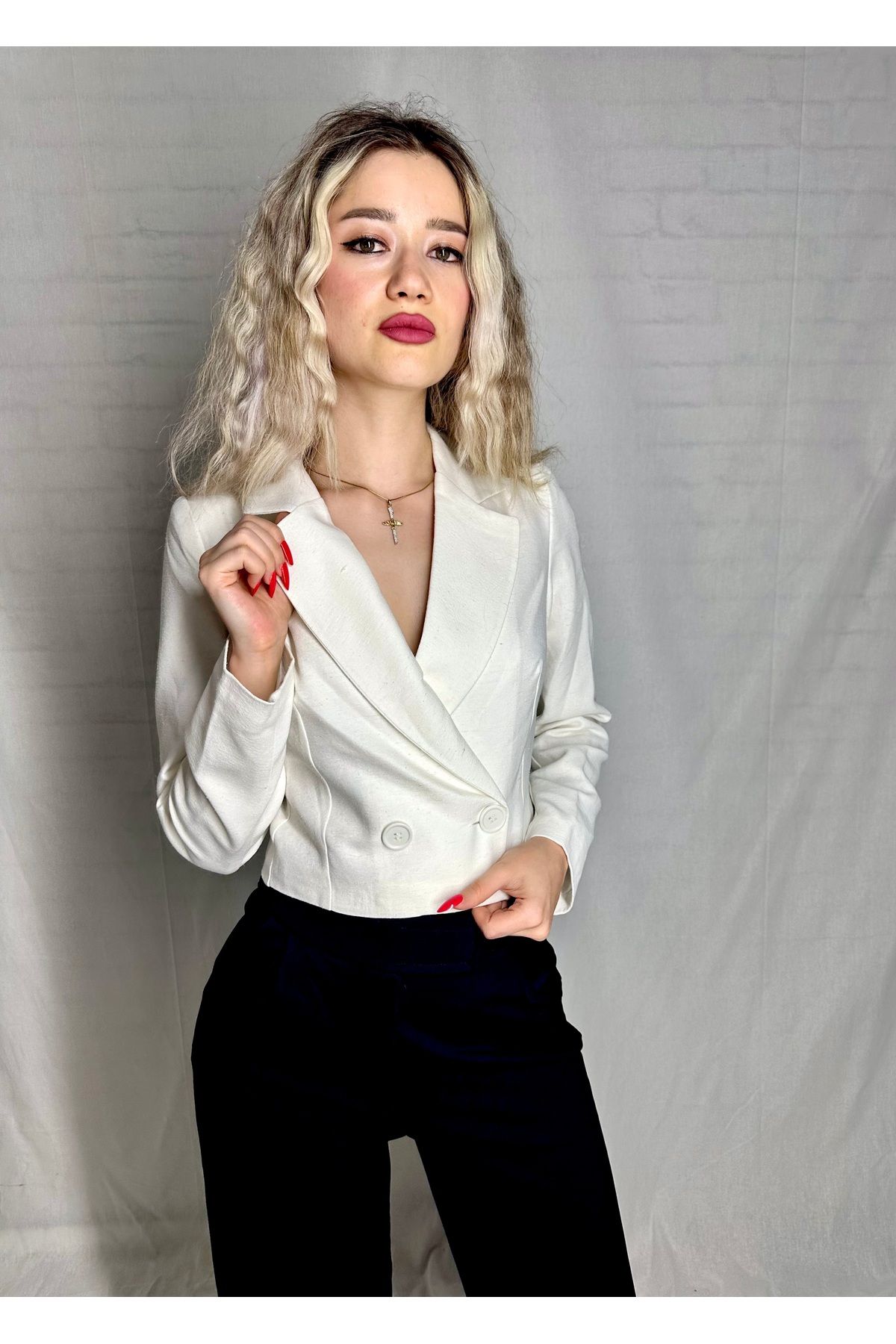 D'or Pierre Blazer Crop Ceket