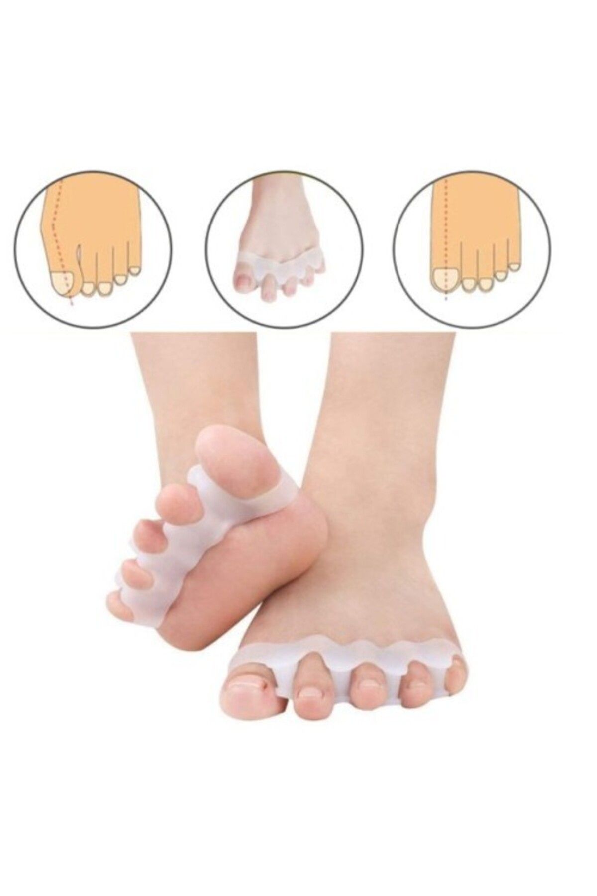 sesengo 5 Parmak Ayıran Geçmeli Makara Beyaz Renk