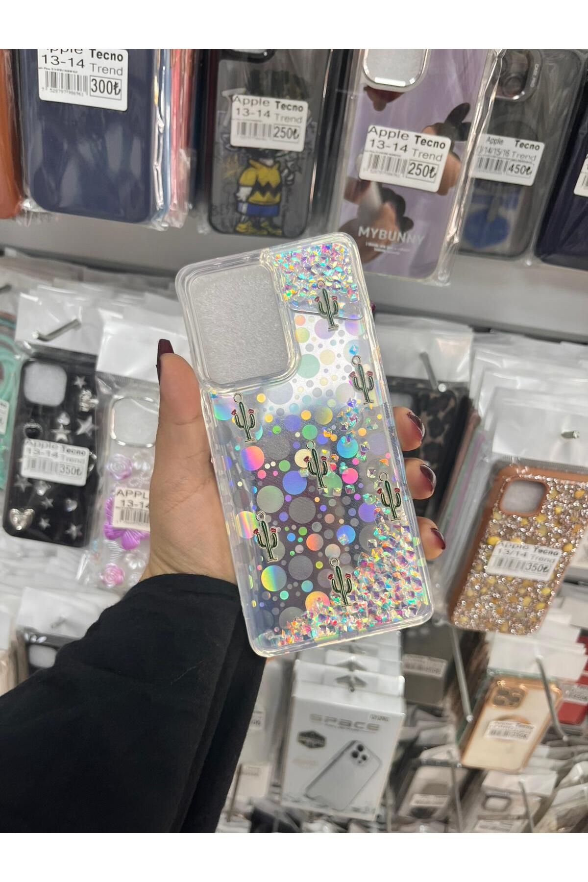 TECNOTREND Xiaomi Redmi Note 12 Pro 5g sıvı parıltılı Hologramlı şeffaf silikon kılıf