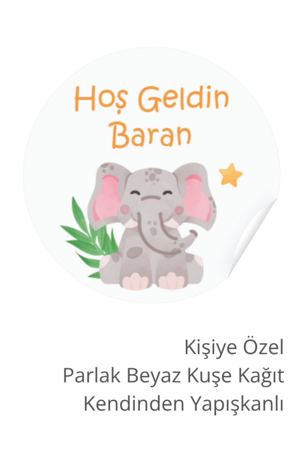 ST Design Kişiye Özel İsimli Doğum Günü Etiketi, Kendinden Yapışkanlı Babyshower, Hoşgeldin Bebek Sticker
