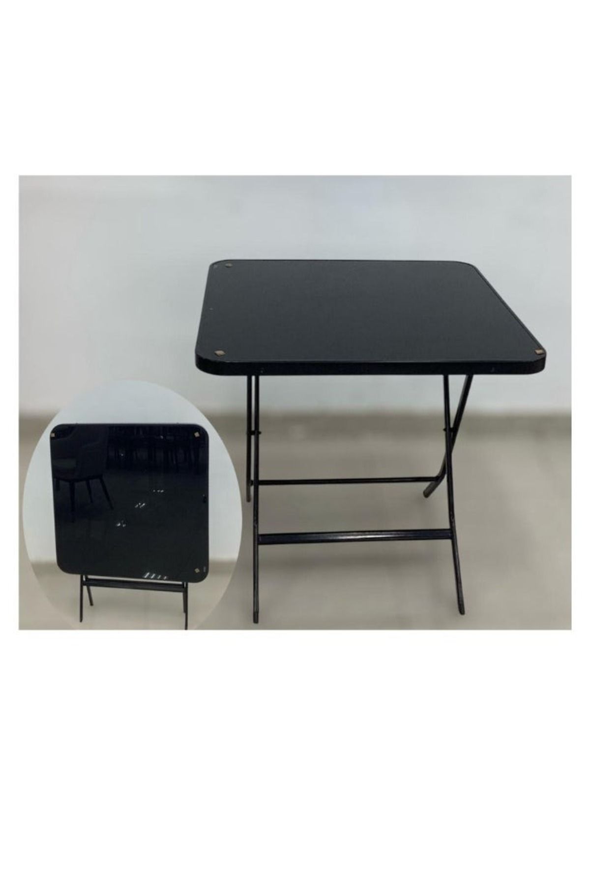 smart home-Square Folding Dining Table - Folding Cafe Table with Fiber Top - 80 x 80 cm - Stylish and Sturdy Design 4