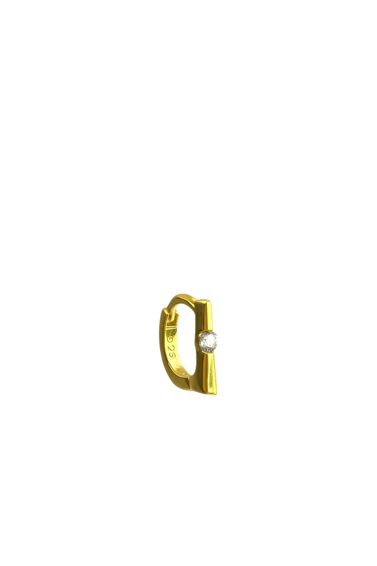 Siminkari Taşlı Gold Küpe Piercing Helix Tragus