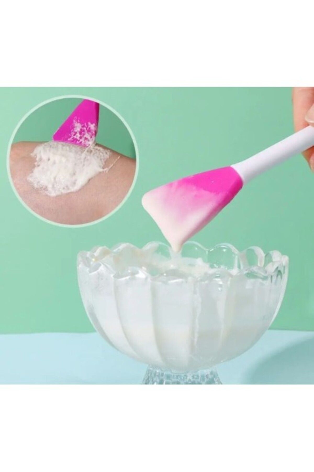 sesengo Silikon Yüz Temizleme Fırçası ve Maske Uygulama Spatulası