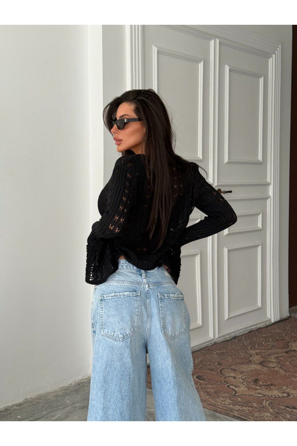 Abalı Yeni sezon triko ajurlu mini yazlık hırka. Alhawi, Fateme model