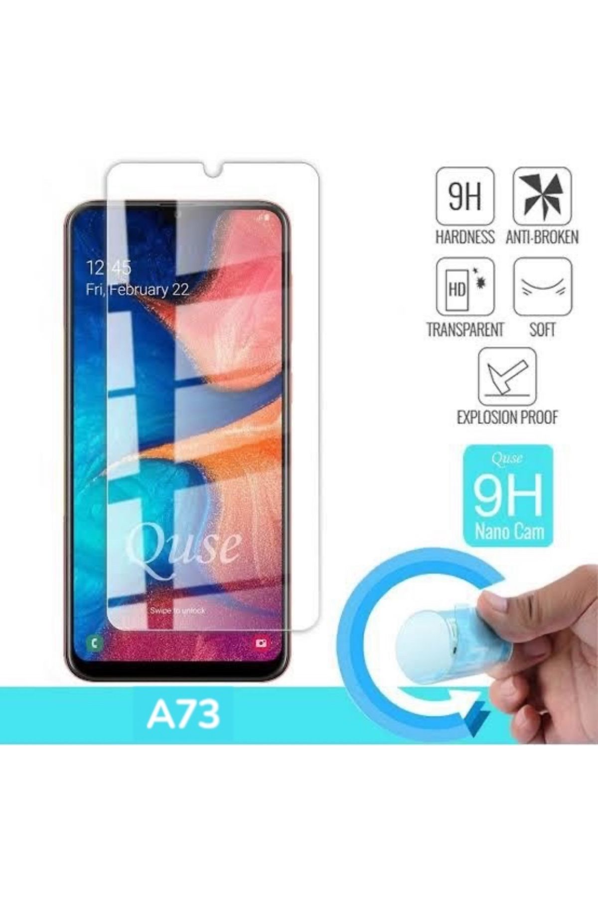 TEKNOPARKTA Samsung A73 Ekran Koruyucu Nano Kırılmaz Cam Tam Kaplayan