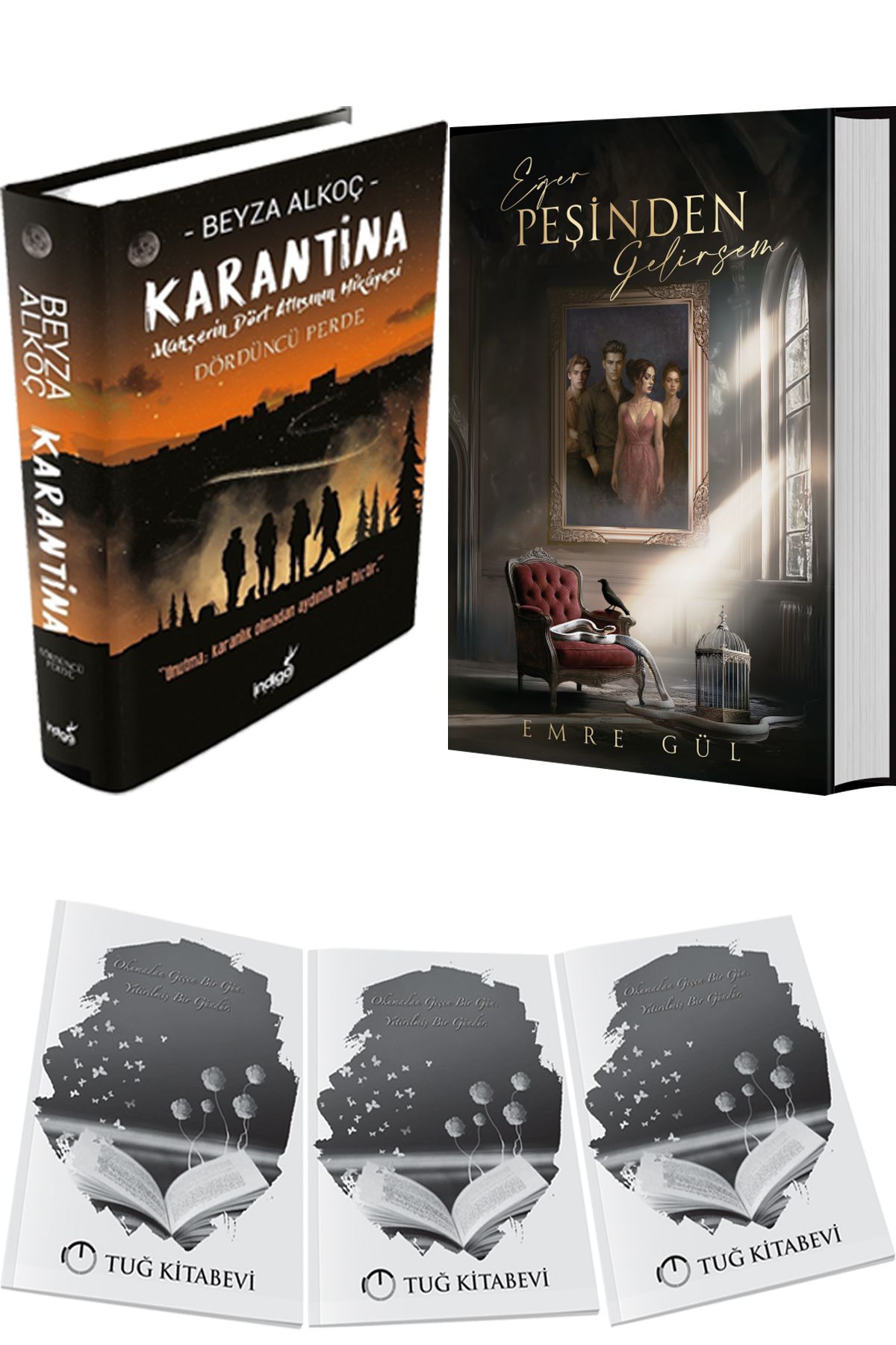 İndigo Kitap Karantina 4 Ciltli ve Eğer Peşinden Gelirsem 1 Ciltli + Hediyeli