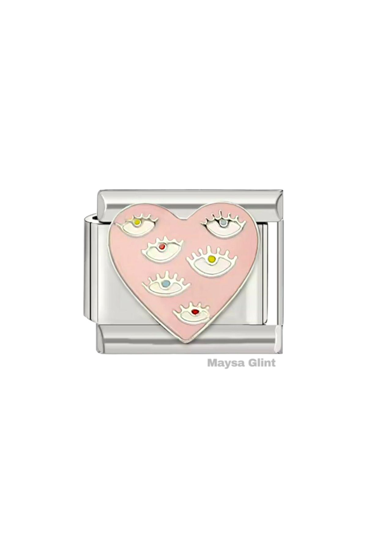 Maysa Glint Göz Paslanmaz Çelik Charm İtalyan Bileklik Charmı
