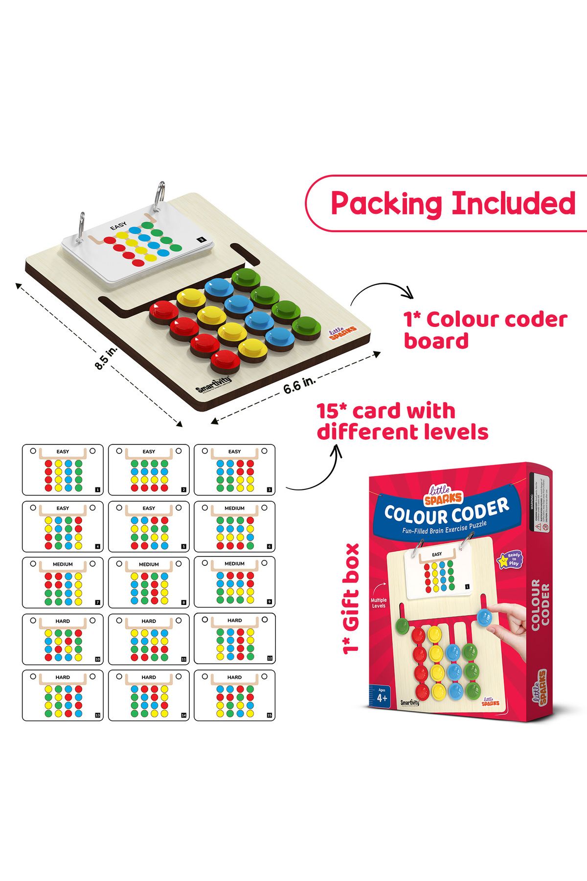 Smartivity-Kids Montessori Slide Puzzle Game IColor & Pattern Matching Learning Toys for Kids 3