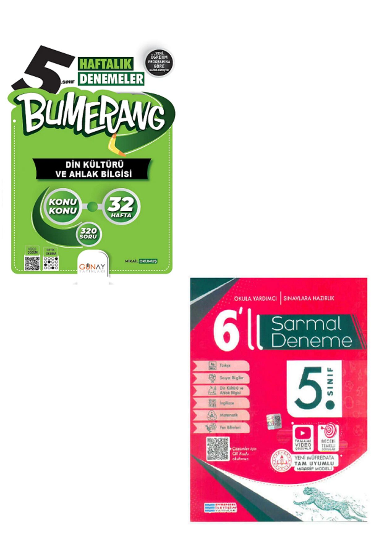 Evrensel İletişim Yayınları 5.Sınıf Günay Bumerang Din Kültürü 32 Haftalık Denemeler + 5.Sınıf Evrensel 6'Lı Deneme / 2 KİTAP