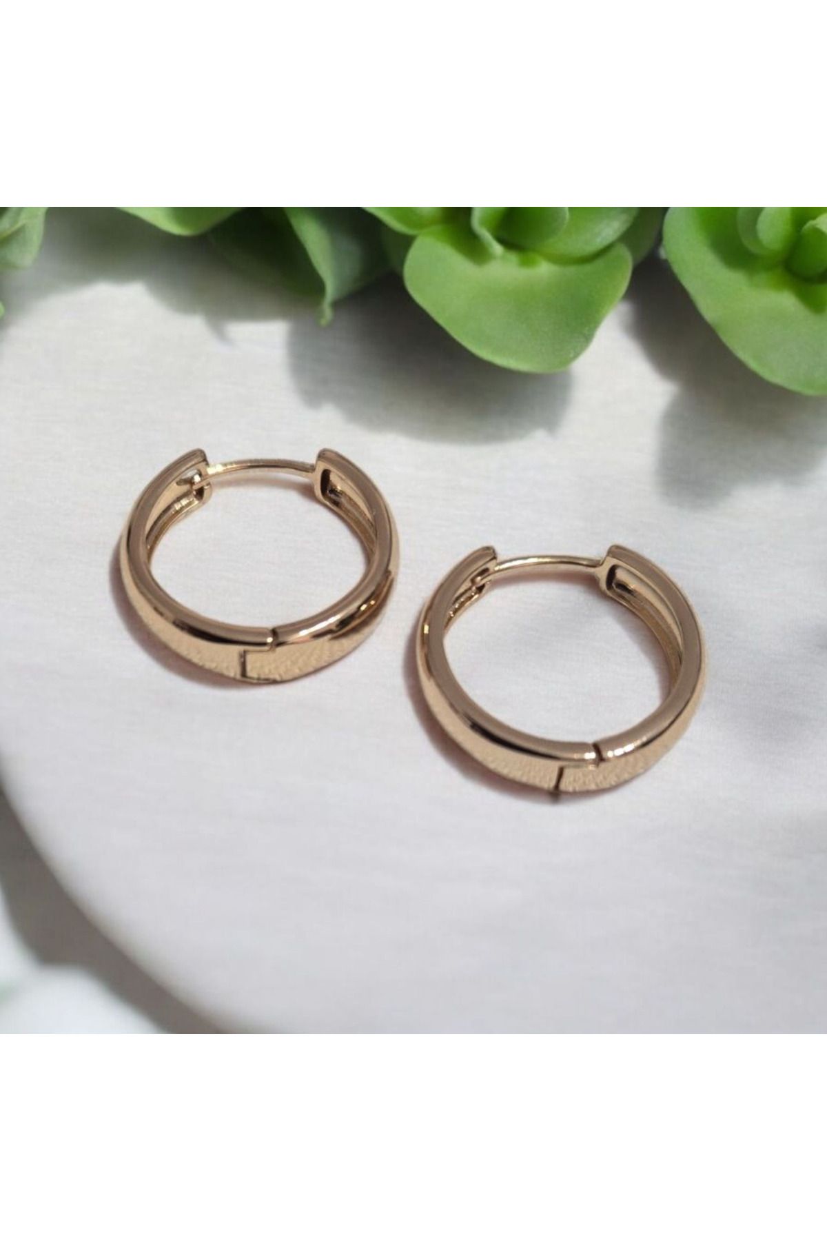 Erkçe Takı Xuping Halka Küpe 18k
