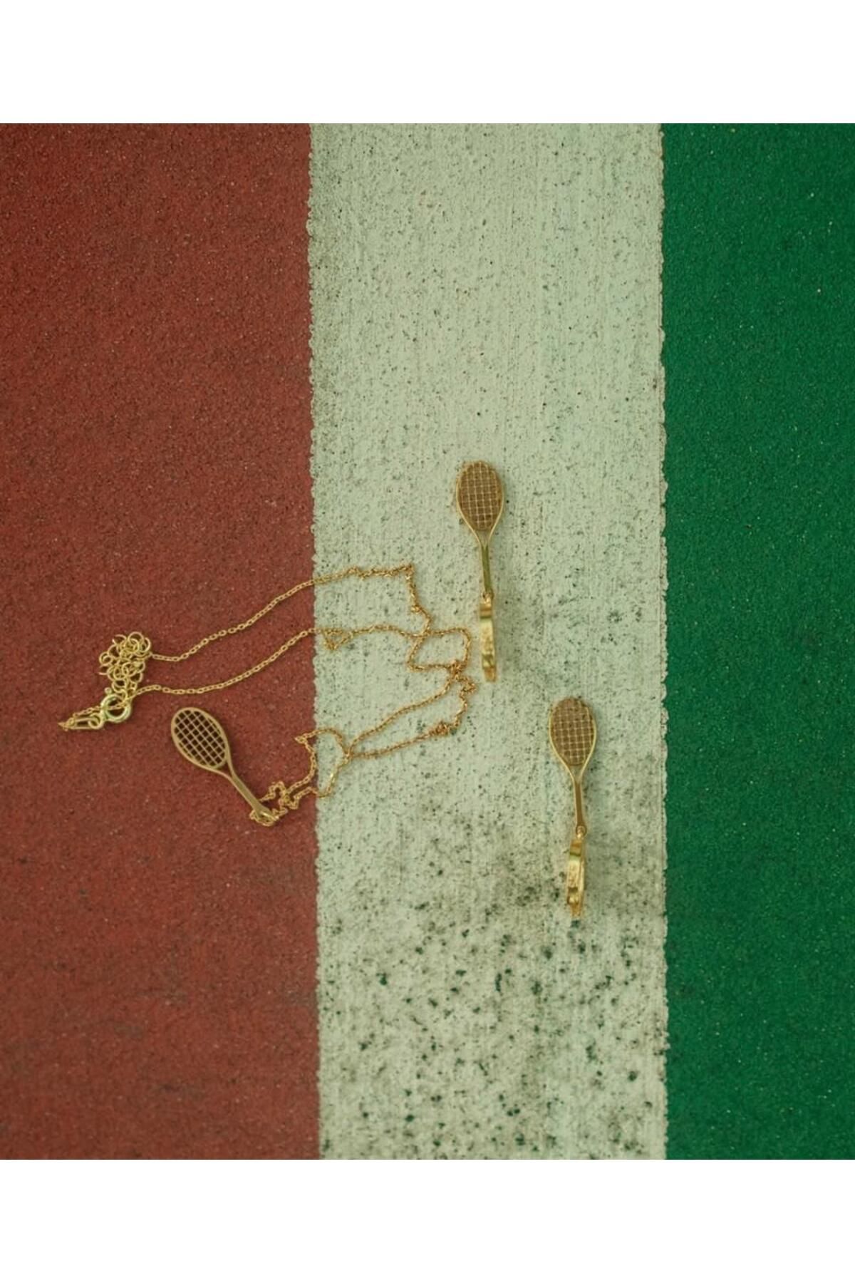 thats Tenis Kolye 925 Ayar Gümüş Gold Rengi