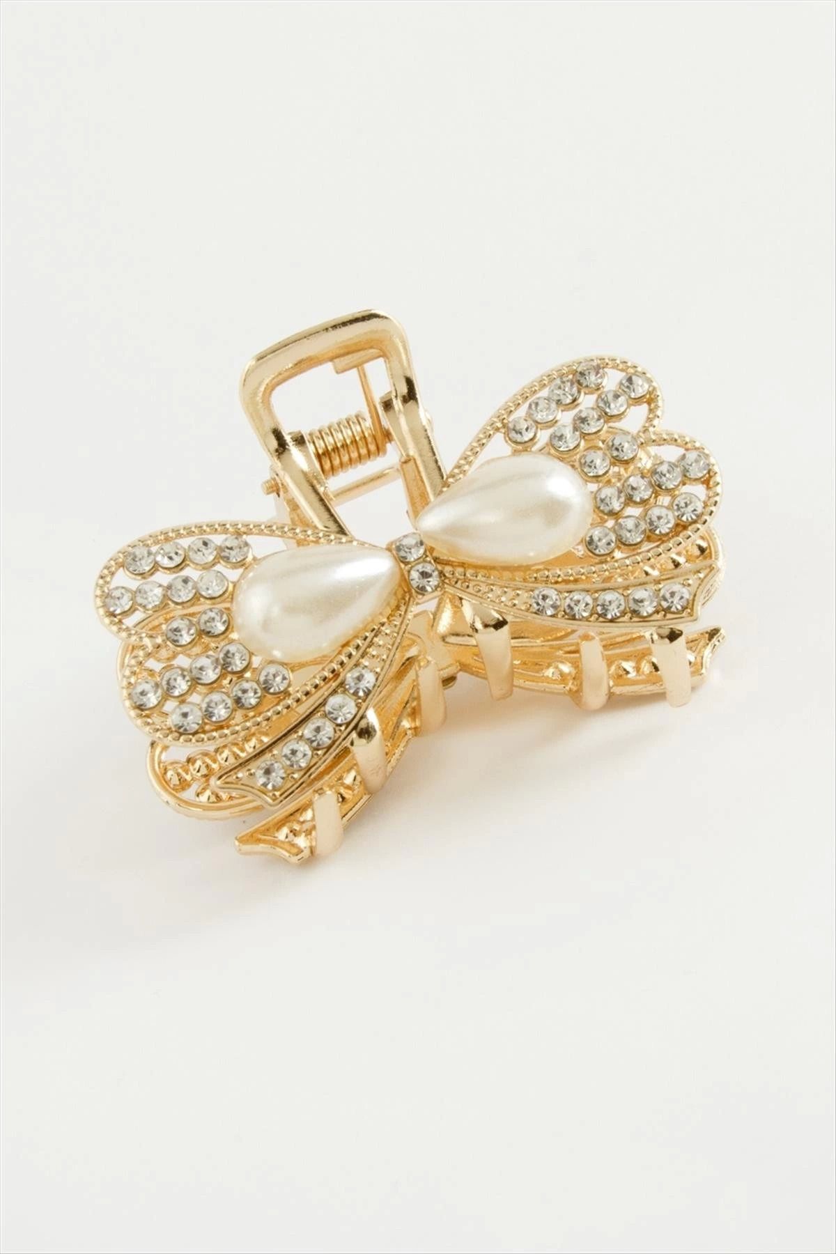 Zayla Fiyong İnci Taşlı Metal Mandal Toka 4,5 cm
