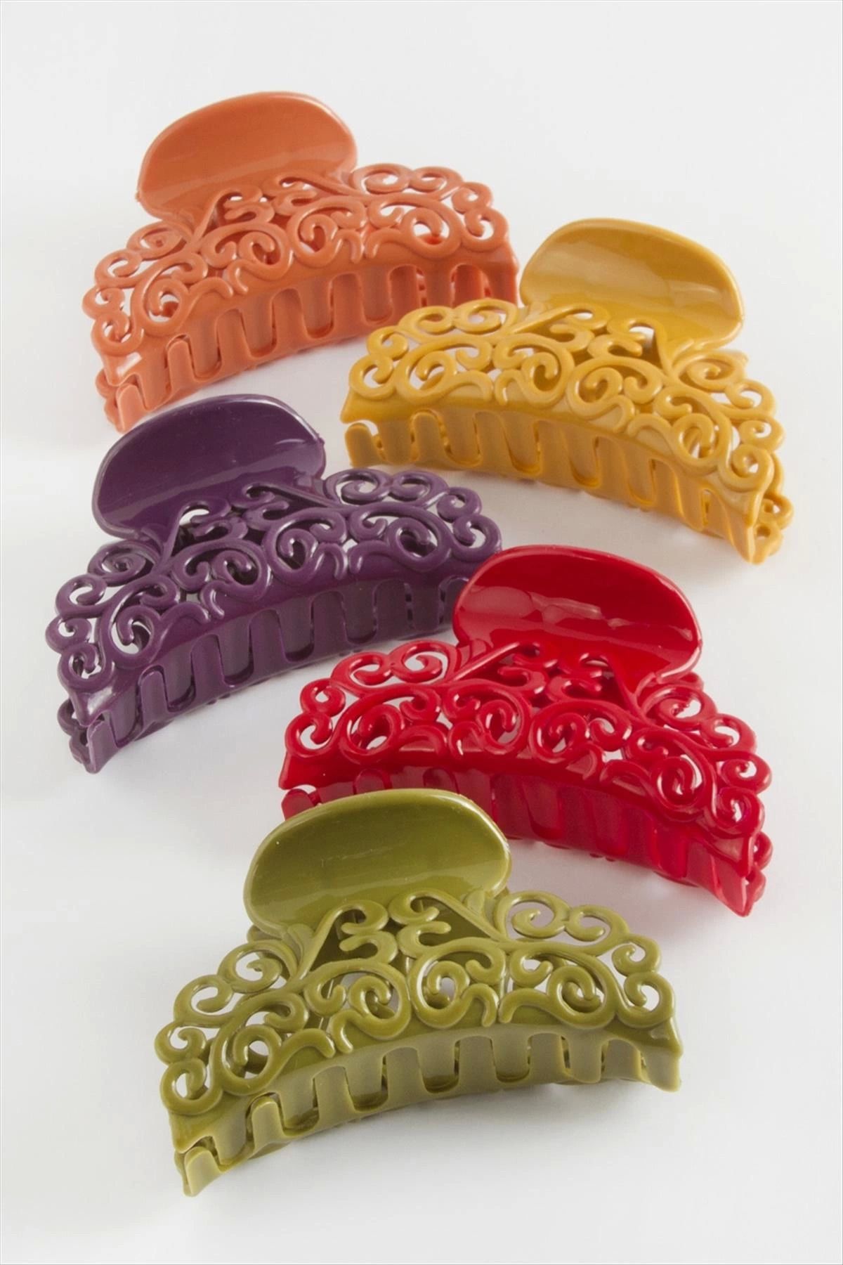 Zayla Çini Desenli Renkli Mandal Toka 8 cm