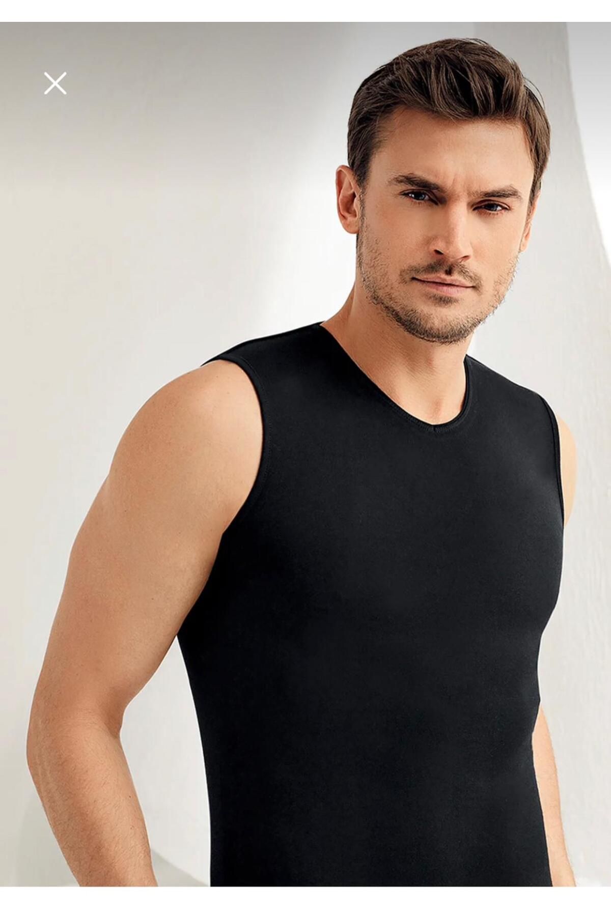 Şahinler *****ŞAHİNLER, 6'lı Paket Erkek Renkli Likralı Sporcu V Yaka Sıfır Kol Atlet