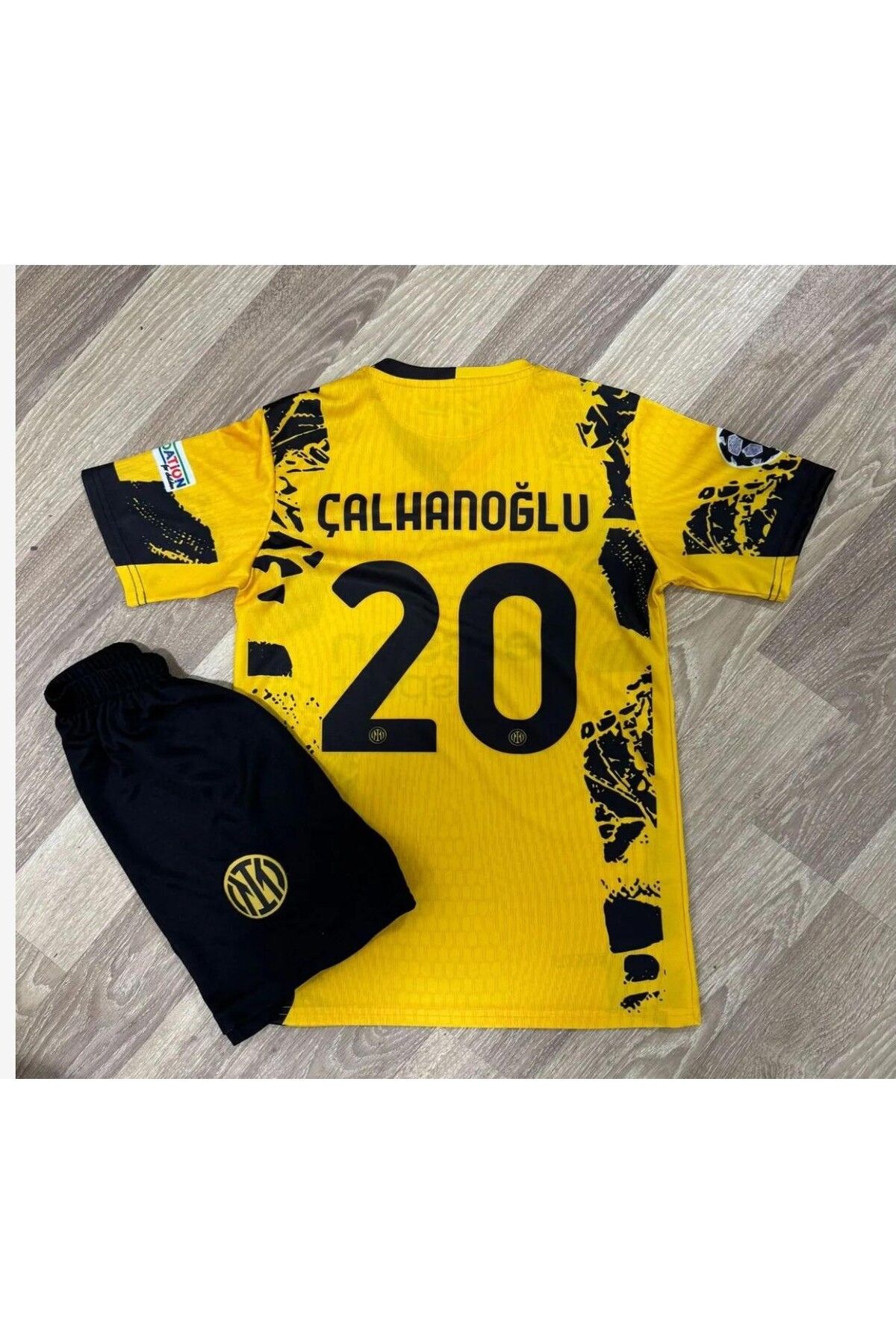 BARBITOS İnter 2024/25 Yeni Sezon Hakan Çalhanoğlu Alternatif Çocuk forması 2'li Set (Yellow)