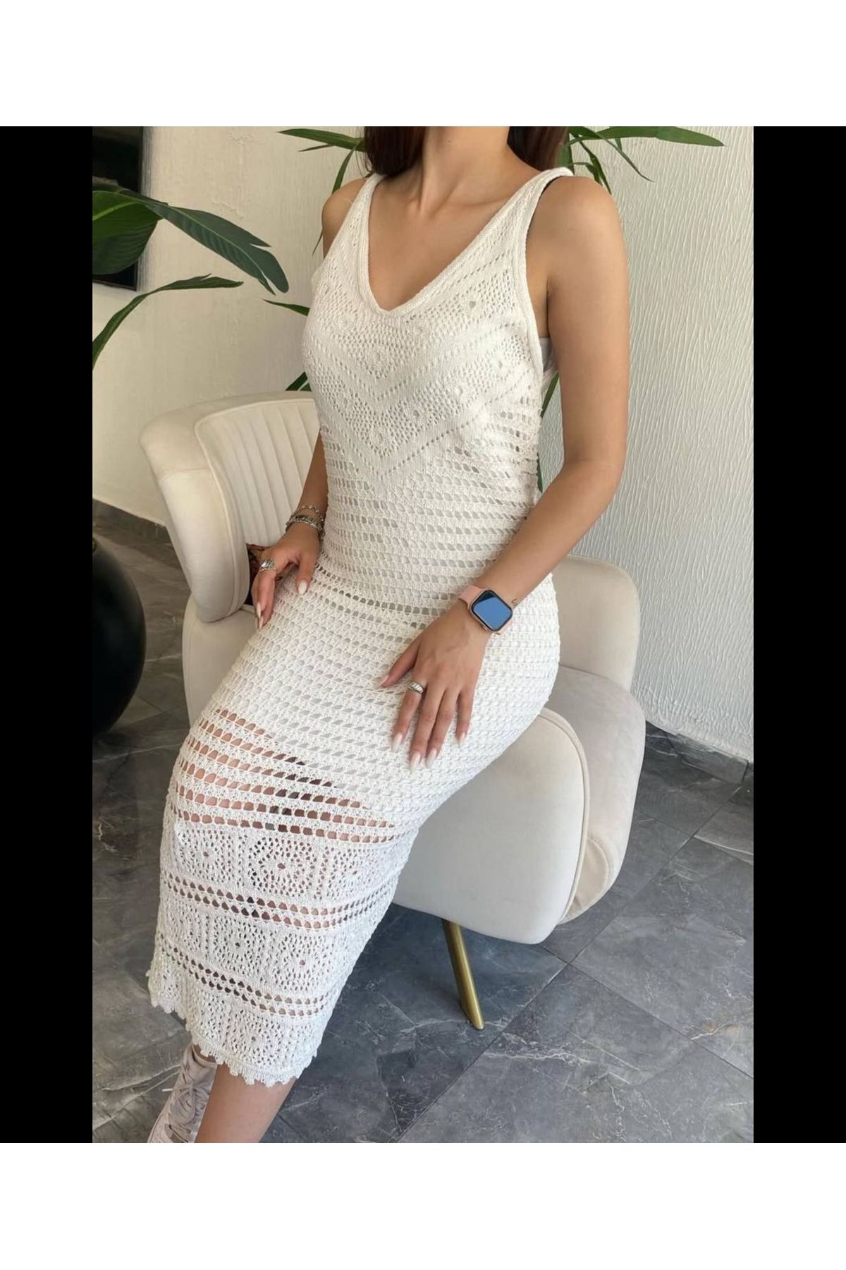 Noa Noa Eteği Astarlı Triko Askılı Elbise