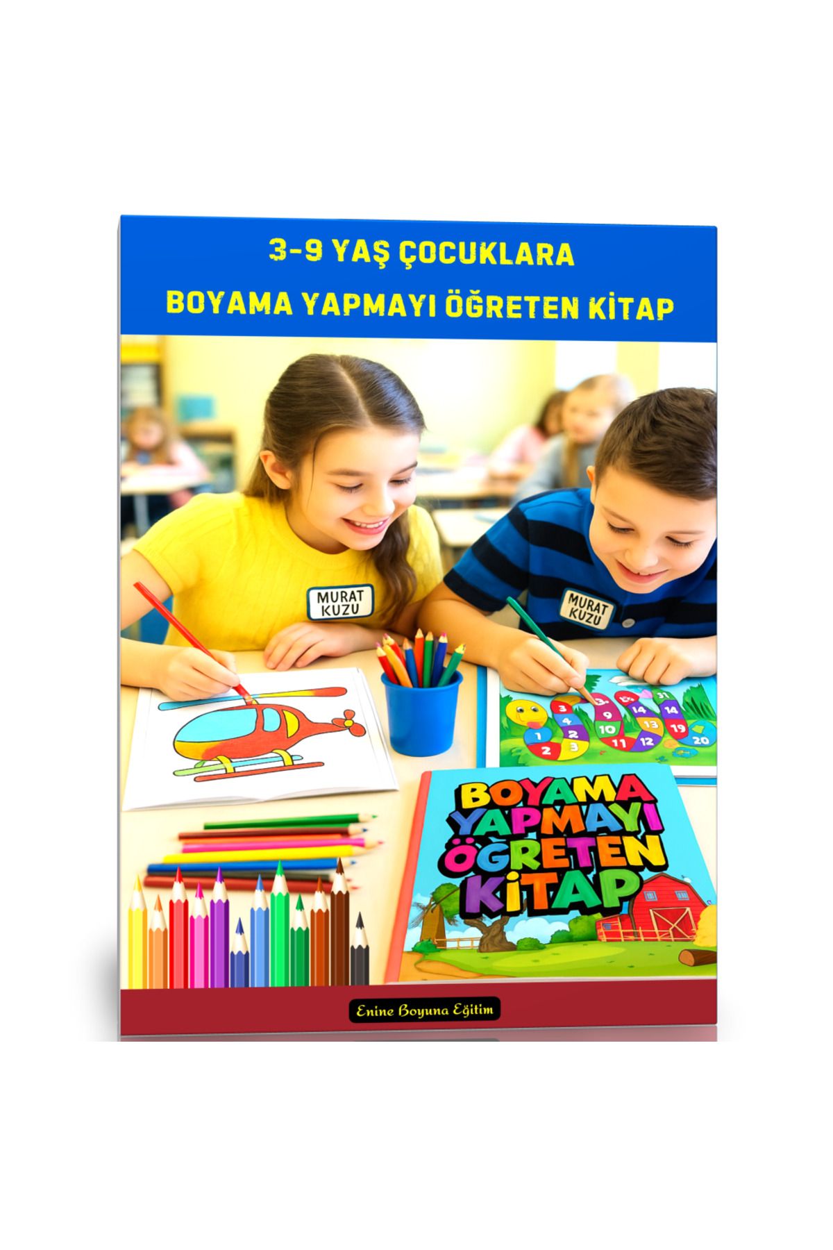 Enine Boyuna Eğitim 3-9 YAŞ Çocuklara Boyama Yapmayı Öğreten Spiralli Kitap
