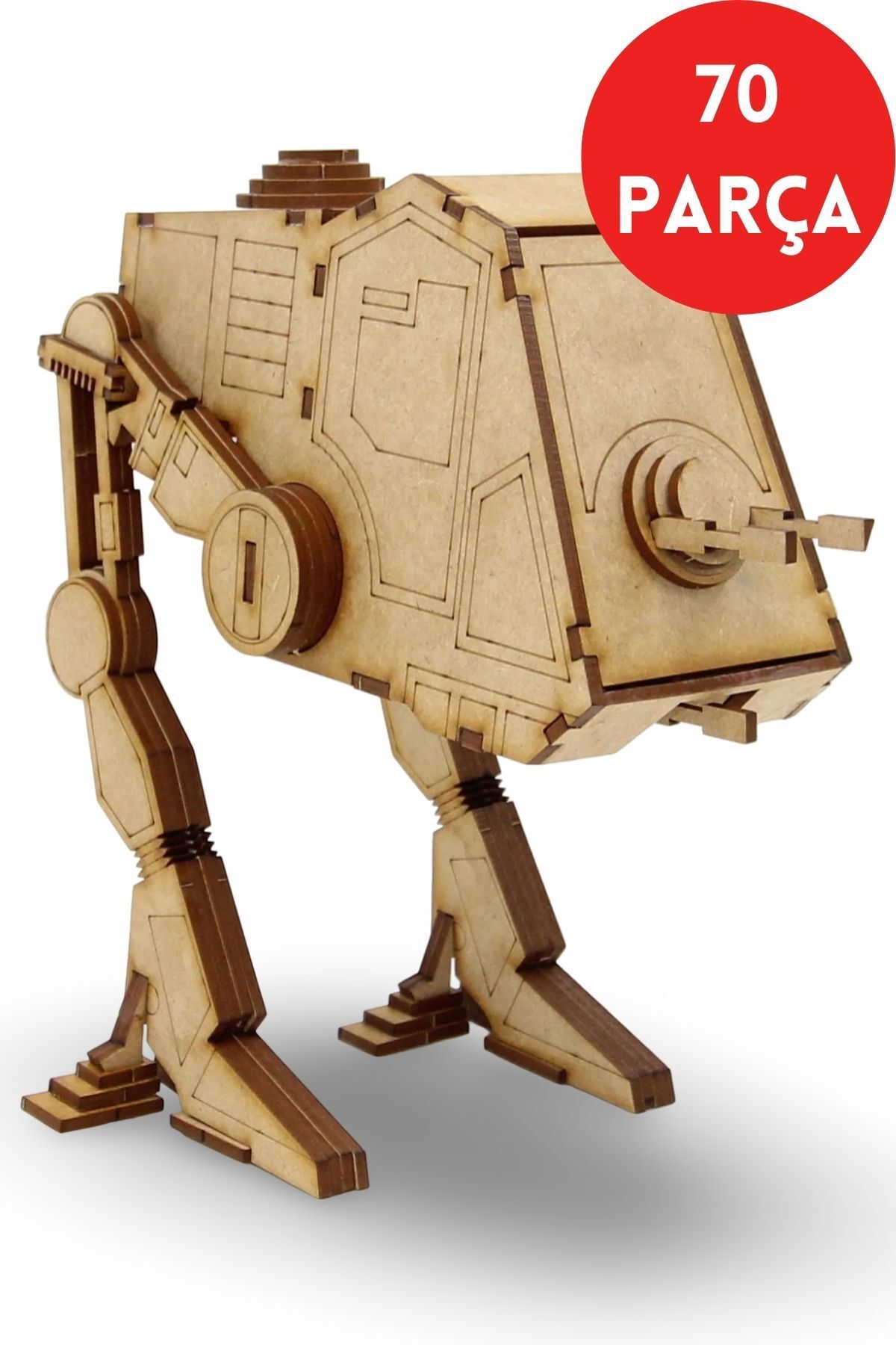ALGWOOD Ahşap AT-ST Walker Maketi - 3D Puzzle ve Hobi Seti - 70 Parça Ahşap Puzzle Seti