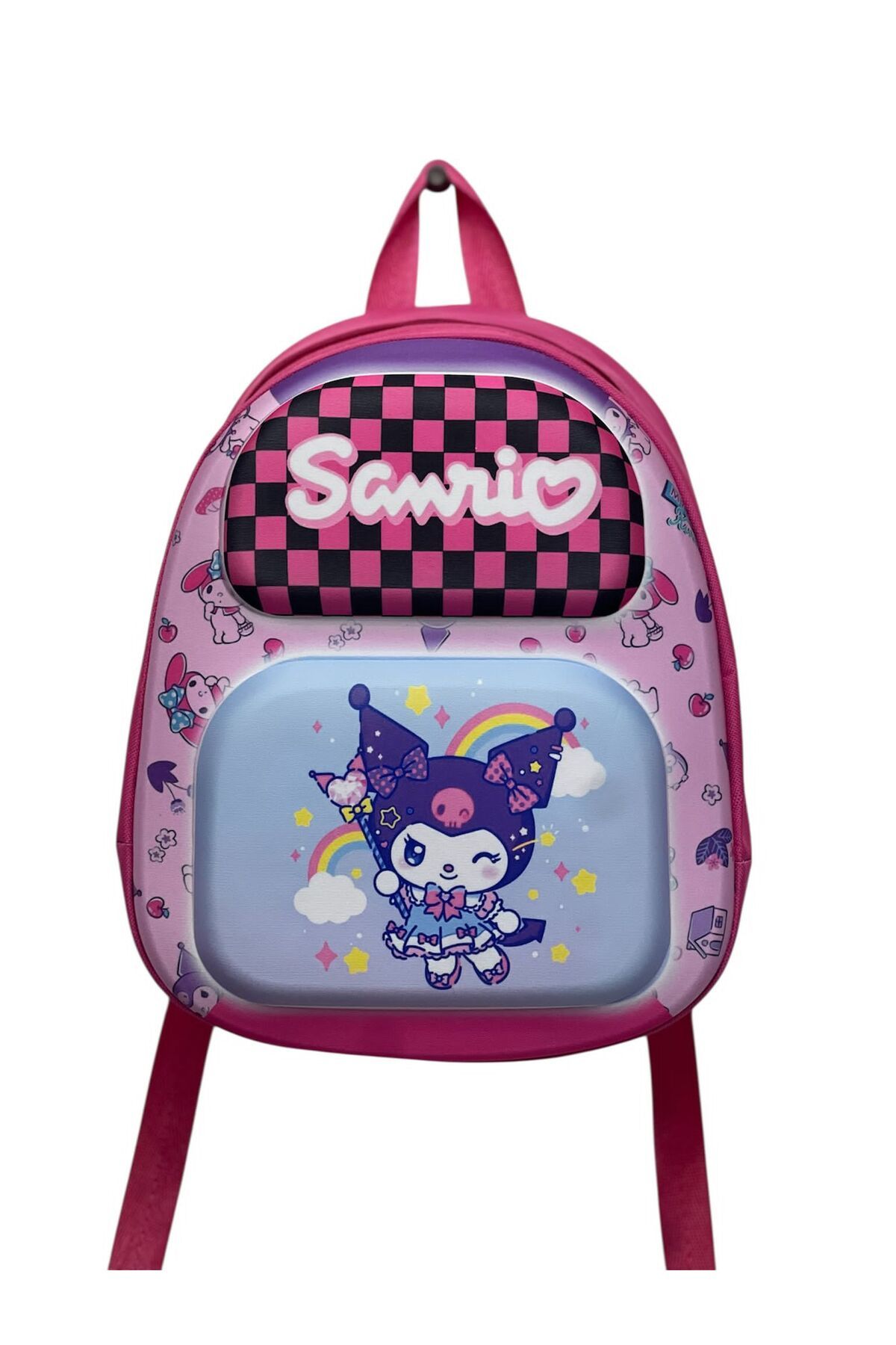 mim bebe Kuromi Sanrio 3d Kabartmalı Anaokulu Kreş Ve Günlük Kullanım Çantası Sırt Çantası