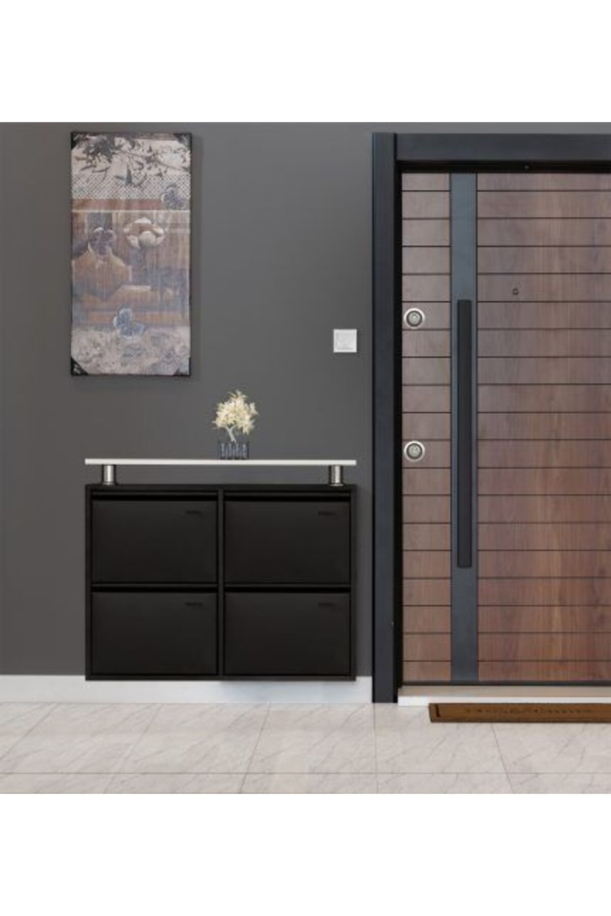 medikaltec 2+2 Metal Ayakkabılık (Siyah) | Dar Alanlar İçin Akıllı Çözüm