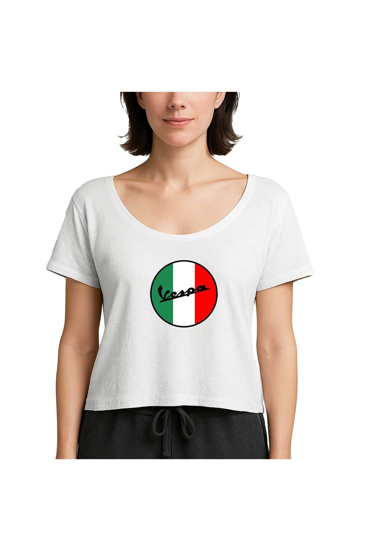 Z zepplin Vespa Logo Beyaz Kadın Tişört
