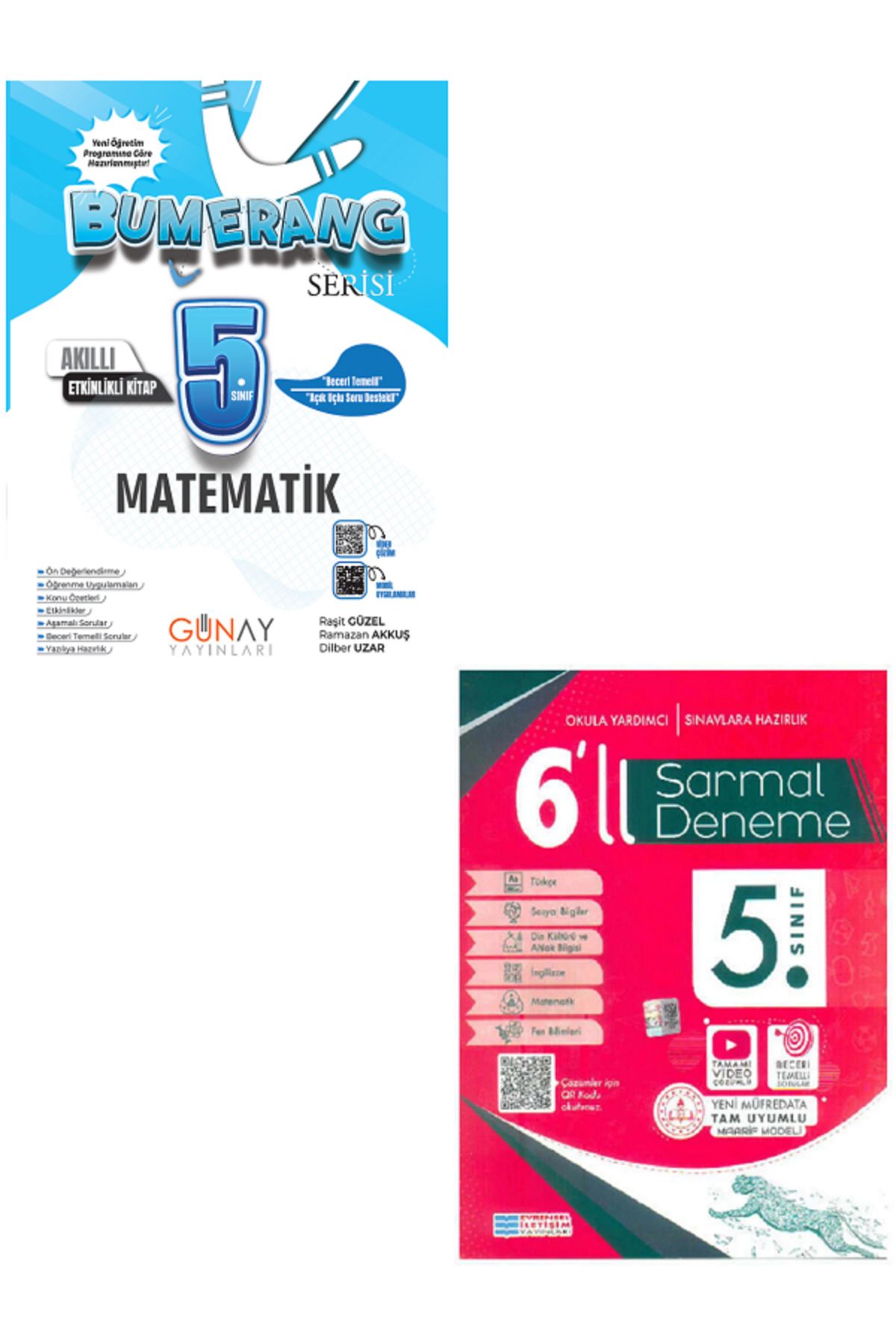 Evrensel İletişim Yayınları 5.Sınıf Günay Bumerang Matematik Akıllı Etkinlikli Kitap + 5.Sınıf Evrensel 6'Lı Deneme / 2 KİTAP