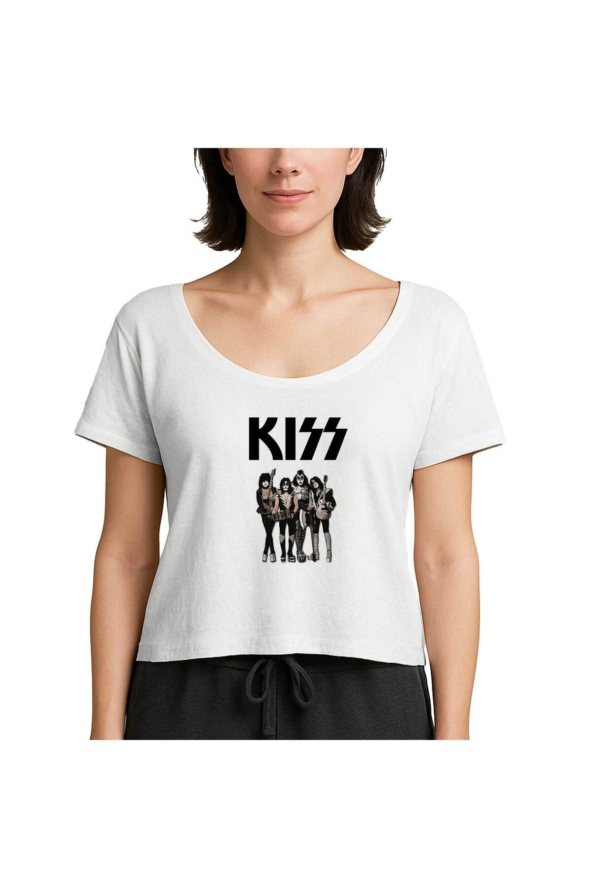 Z zepplin Kiss Anime Beyaz Kadın Tişört