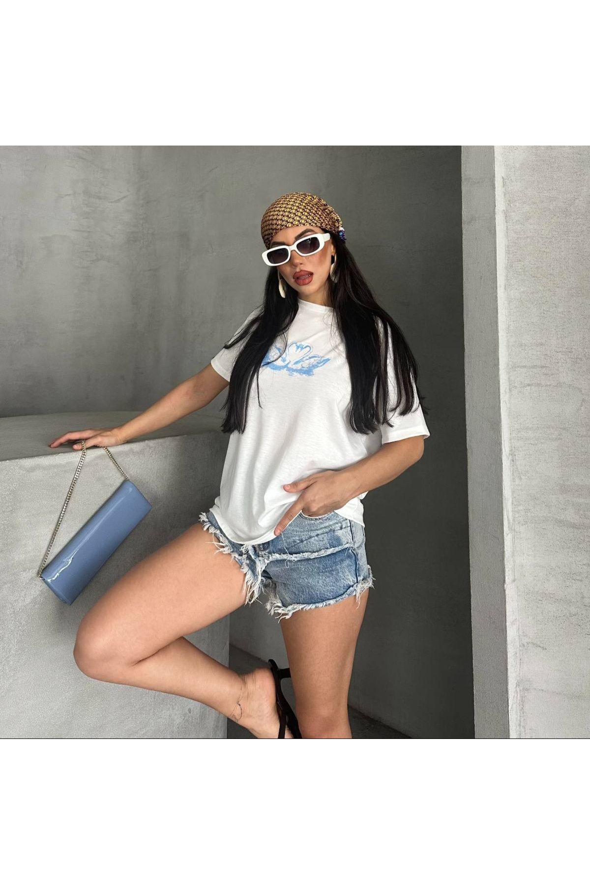 DİMA Kısa Kollu Bisiklet Yaka Baskılı T-Shirt