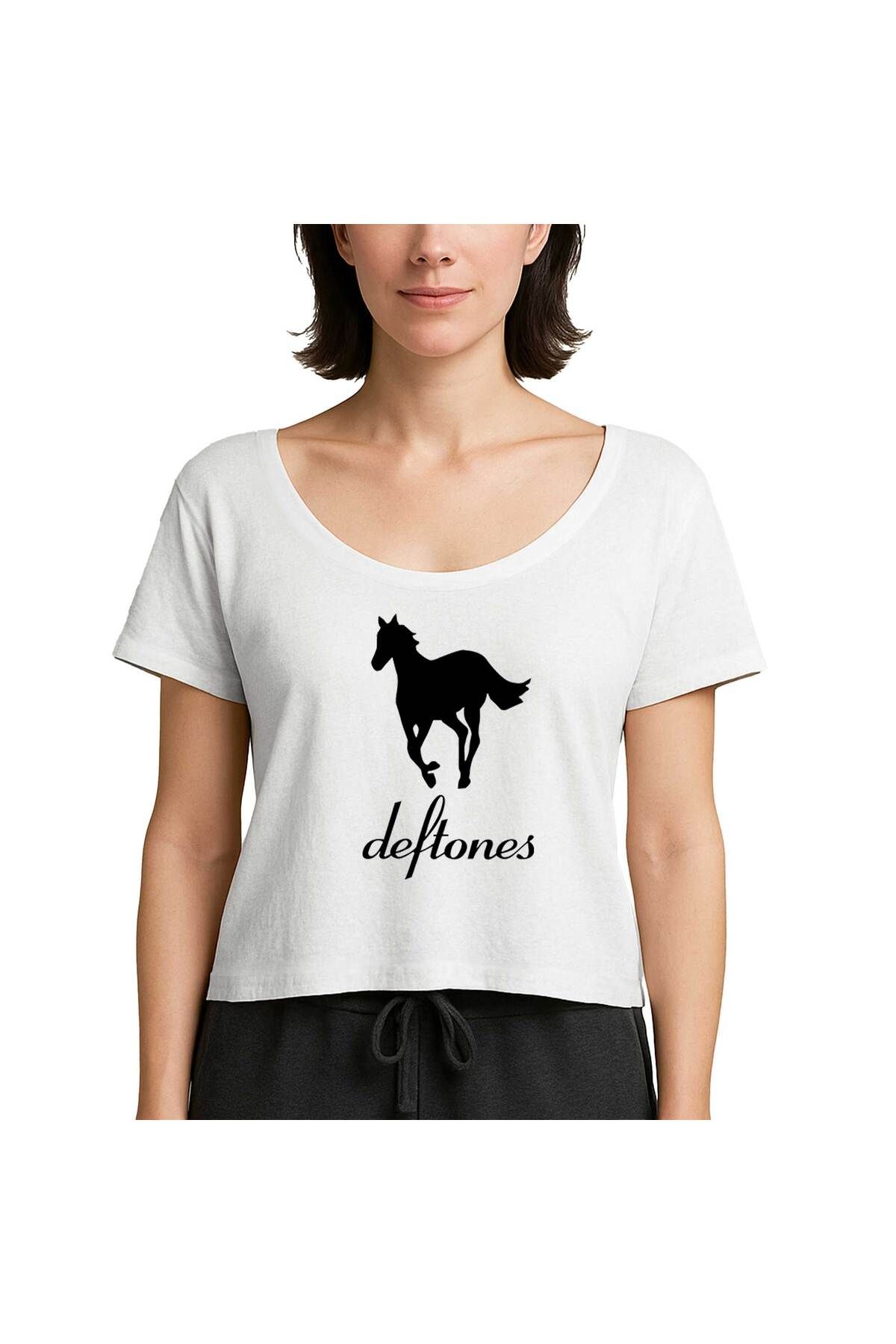 Z zepplin Deftones Pony Beyaz Kadın Tişört