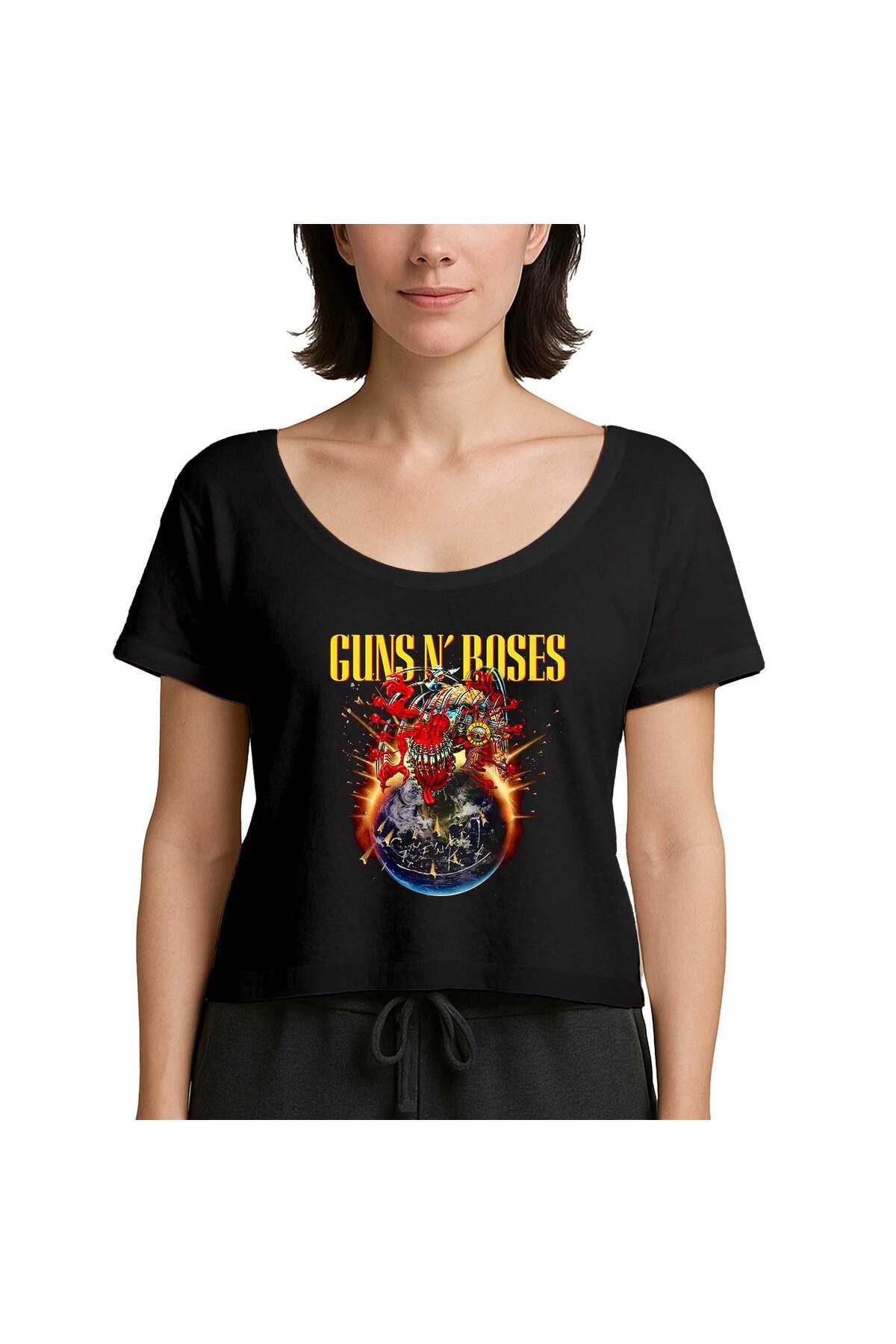 Z zepplin Guns N Roses 2025 Tour Siyah Kadın Tişört