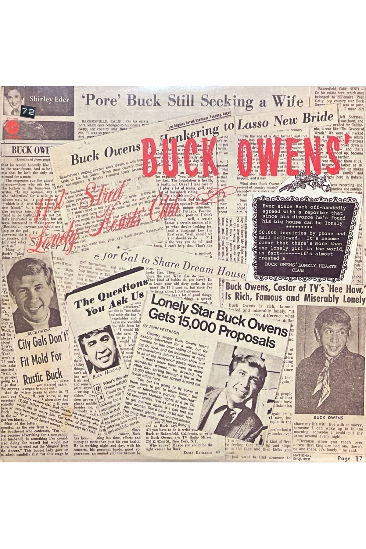 Plak İstasyonu Buck Owens 41st Street Lonely Heart's Club / Weekend Daddy LP Plak