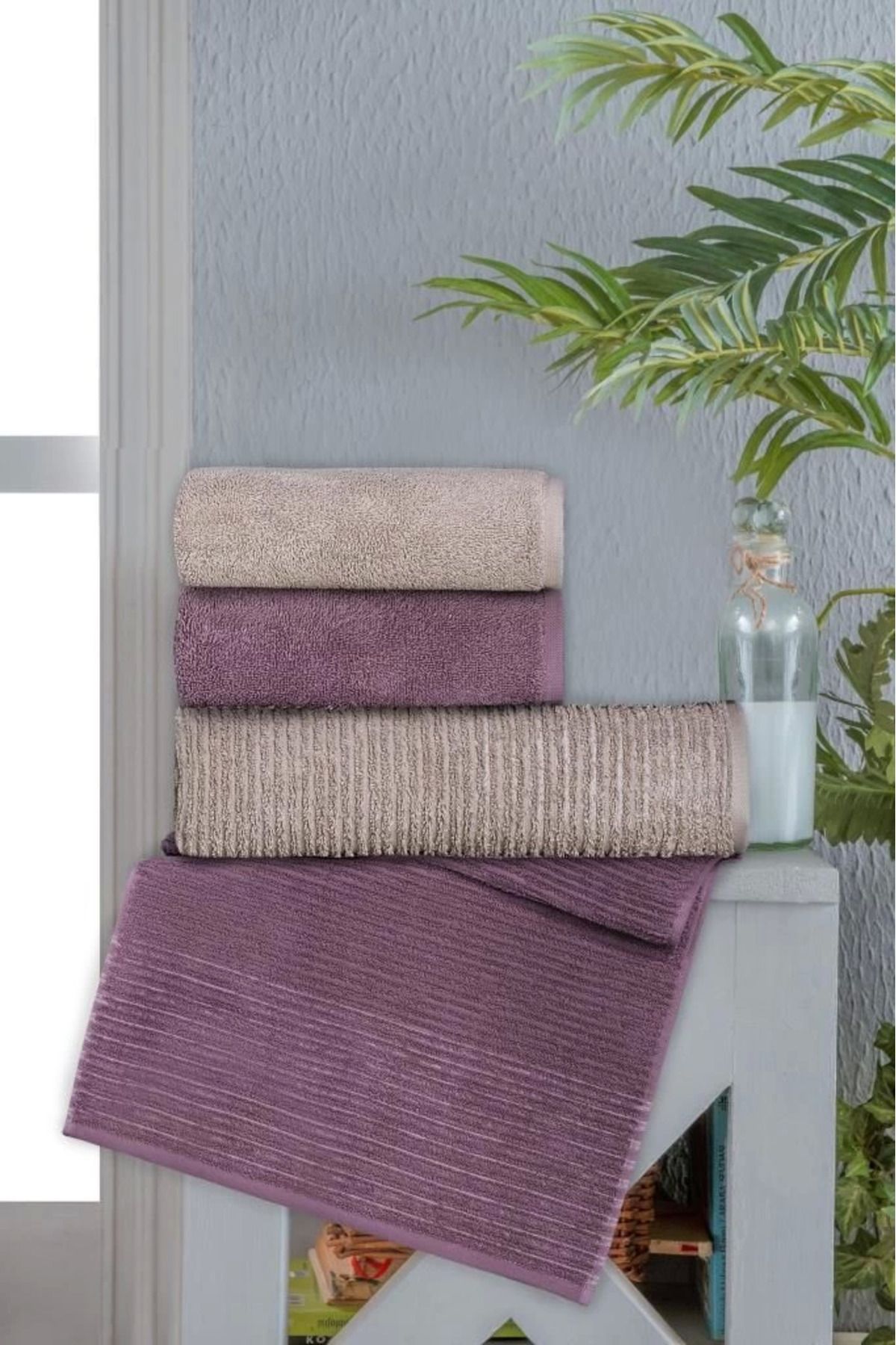 Emperium Altınbaşak Jakarlı 4´lü 50x90 El Havlusu Lisa V2