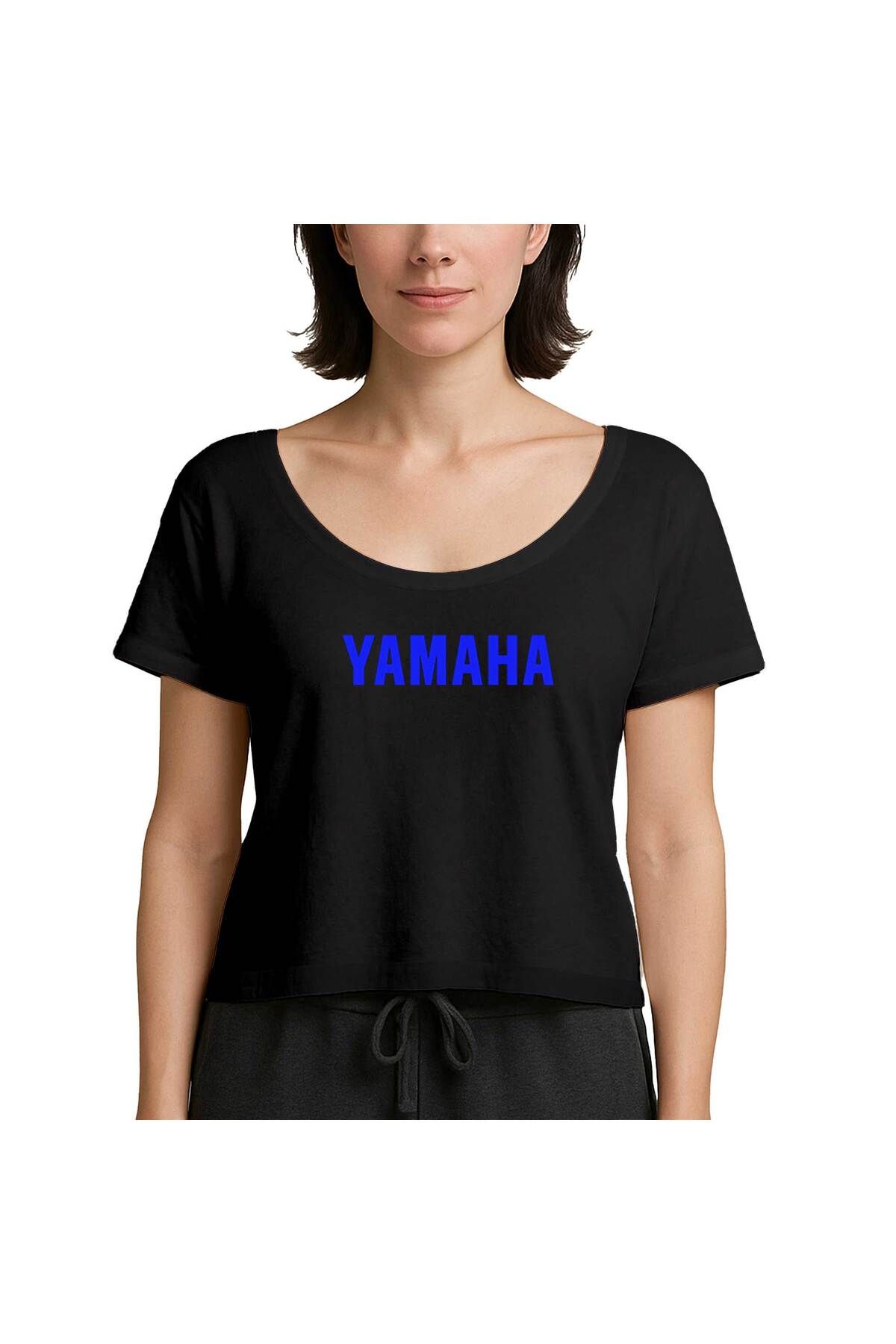 Z zepplin Yamha Text Blue Siyah Kadın Tişört