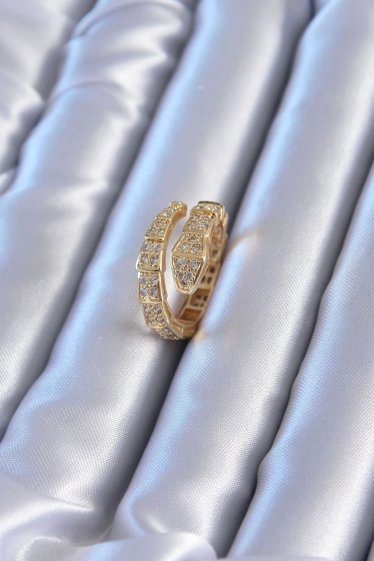 shopwave VIP Seri Gold Renk Yılan Model Kadın Yüzük