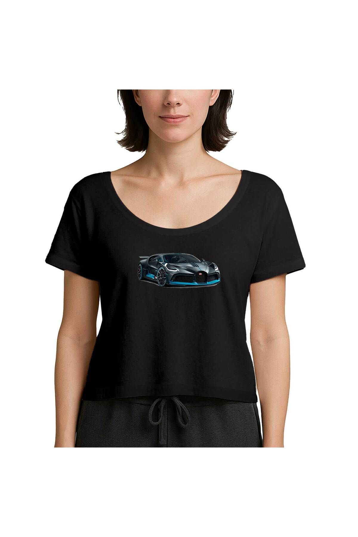 Z zepplin Bugati Car Siyah Kadın Tişört
