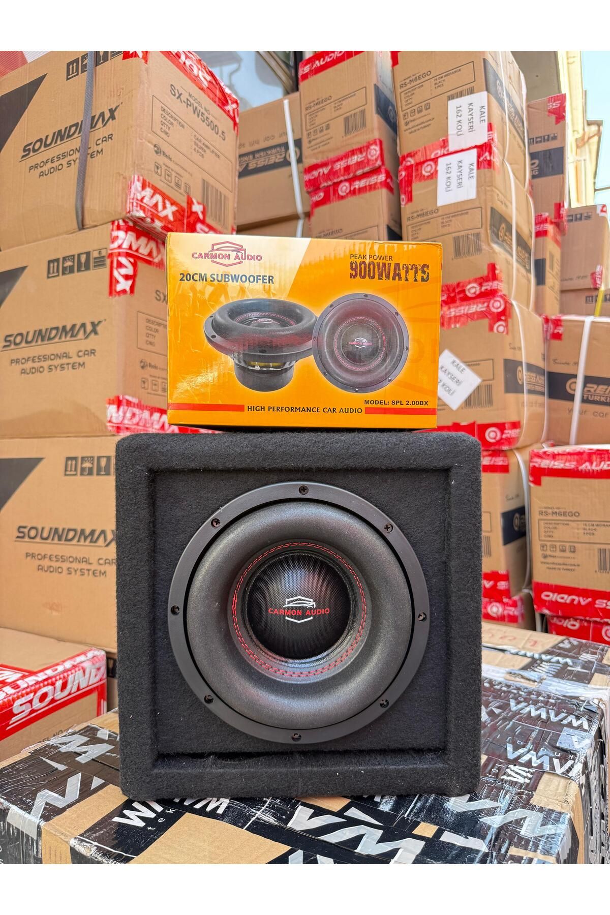 Carmon Audio Spl 2.00bx Yer Kaplamaz Mini Kabinli 900Wat 300W Rms 20 Cm Subwoofer minik dev Bas