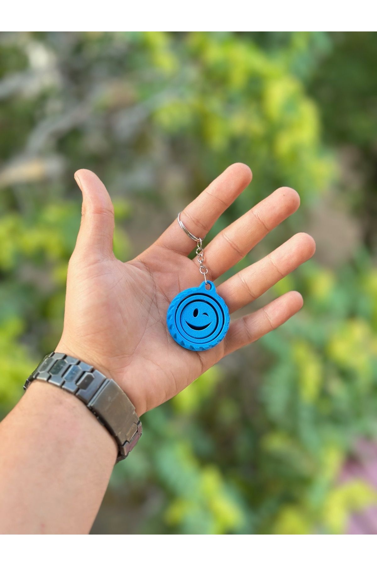 Orjin3D Stres Çarklı Emoji Desenli Anahtarlık