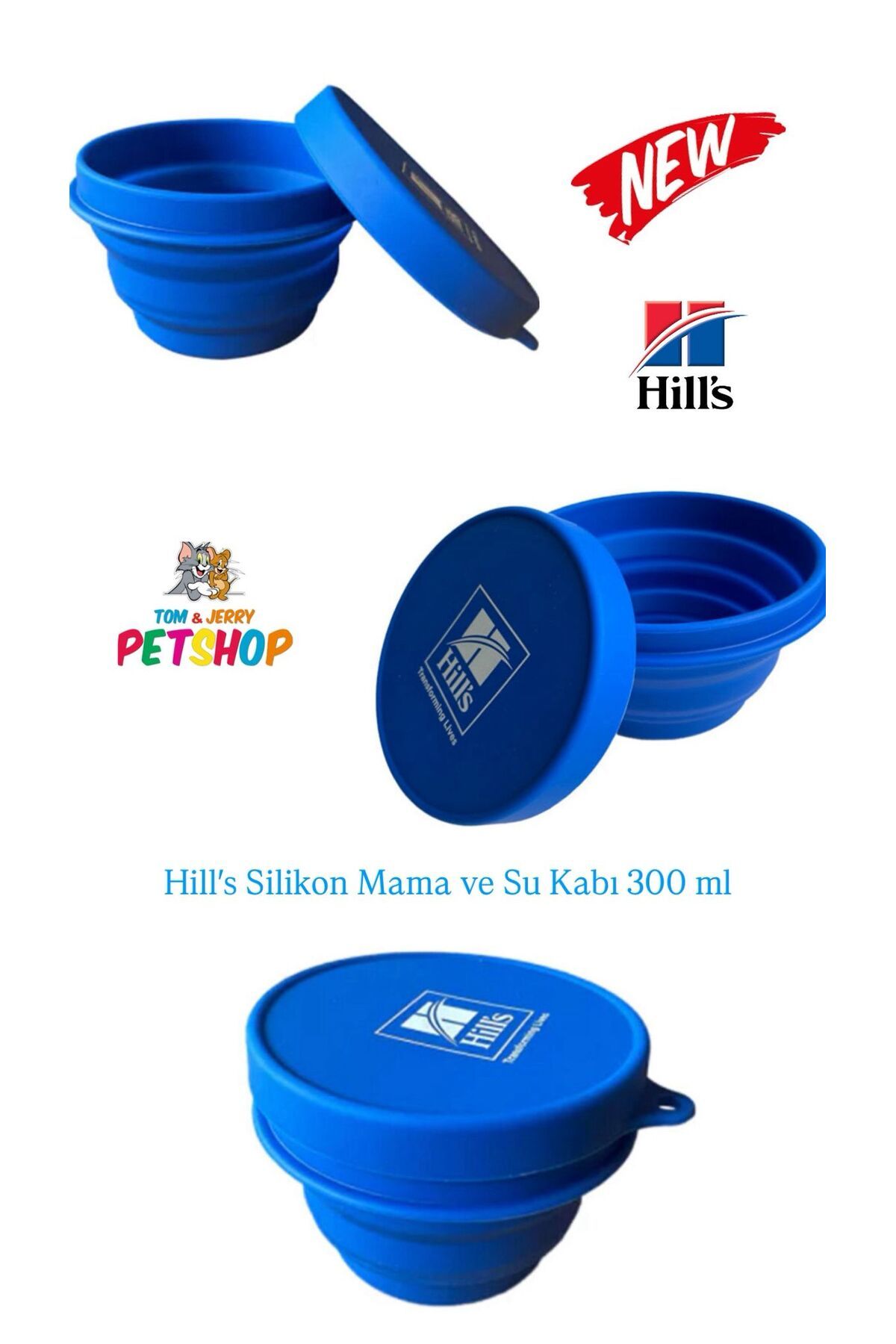 Hill's TOM&JERRYPETSHOP-Hill′s Silikon Mama ve Su Kabı 300 ml (Taşınabilir/Katlanabilir)