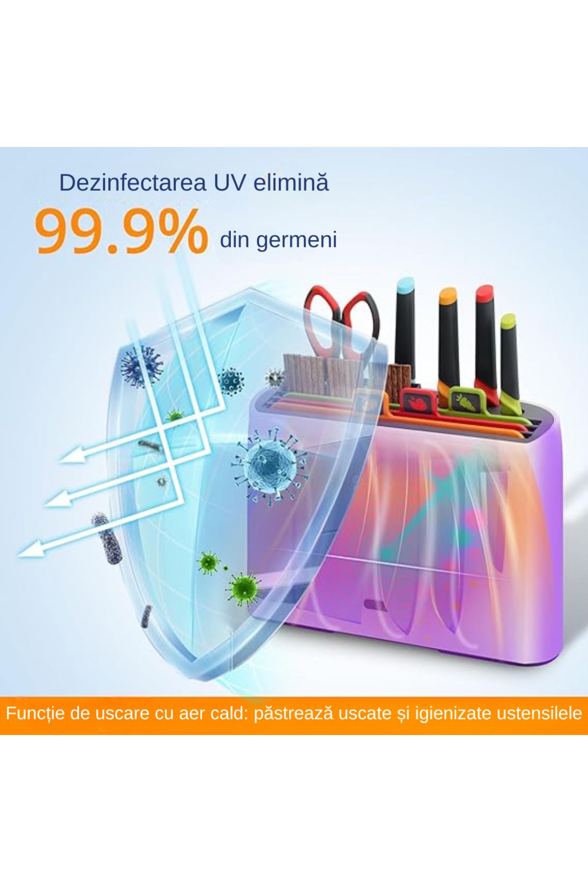 LUDORA-Professional Knife Set Plus Sterilizer and Storage Device ®, 50w Power, With UV Rays 4
