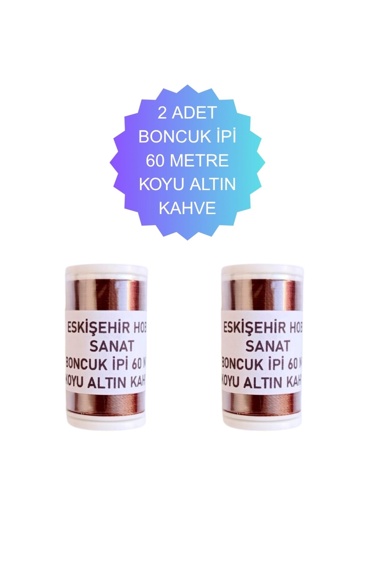 Eskişehir hobi sanat 2 Adet 60 Metre Koyu Altın Kahve Renk Kum Boncuk ipi Boncuk İşleme ipi Miyuki ipi