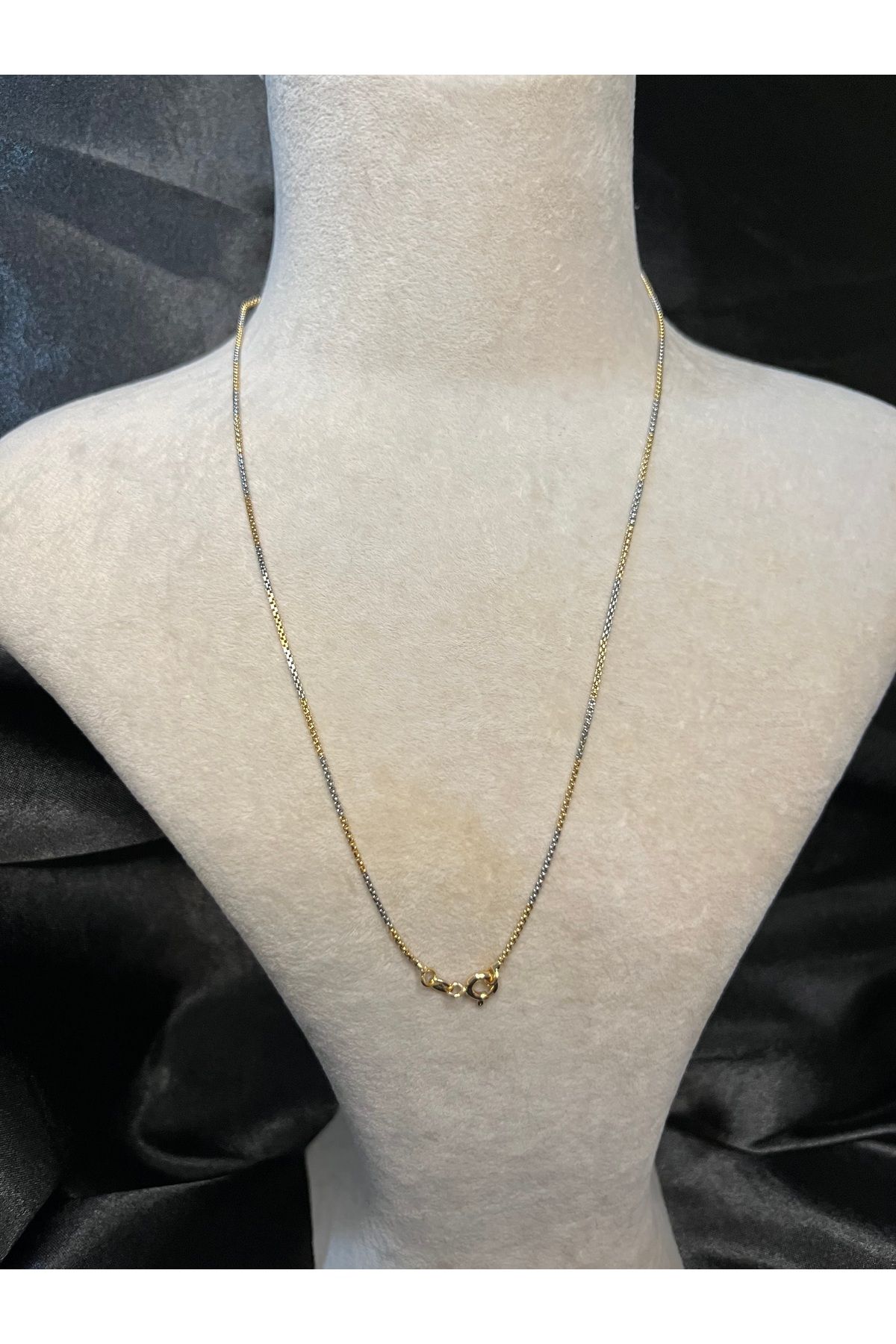 Fam&Co Jewelry Kadın Çift Renk Xuping İnce Zincir Kolye – Altın ve Gümüş Tonlu Suya Dayanıklı Model